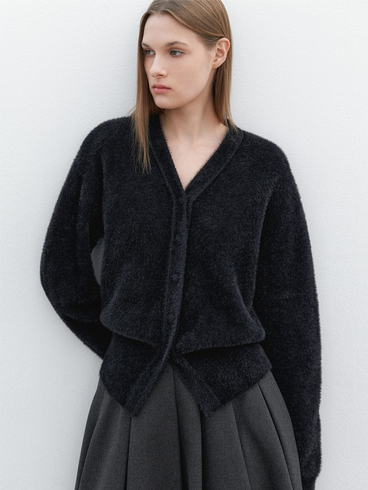 아틀리에 나인(ATELIER NAIN) (CD-2238)FAKE ANGORA VOLUME SLEVE KNIT