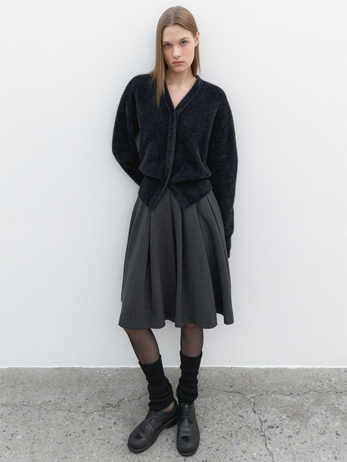 아틀리에 나인(ATELIER NAIN) (CD-2238)FAKE ANGORA VOLUME SLEVE KNIT