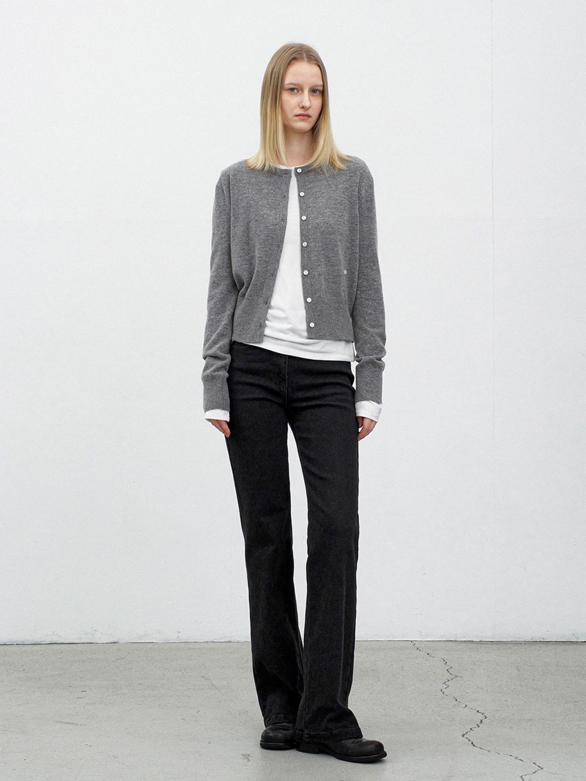 아틀리에 나인(ATELIER NAIN) (PT-5714)SLIM FIT BOOTCUT WARM DENIM PANTS