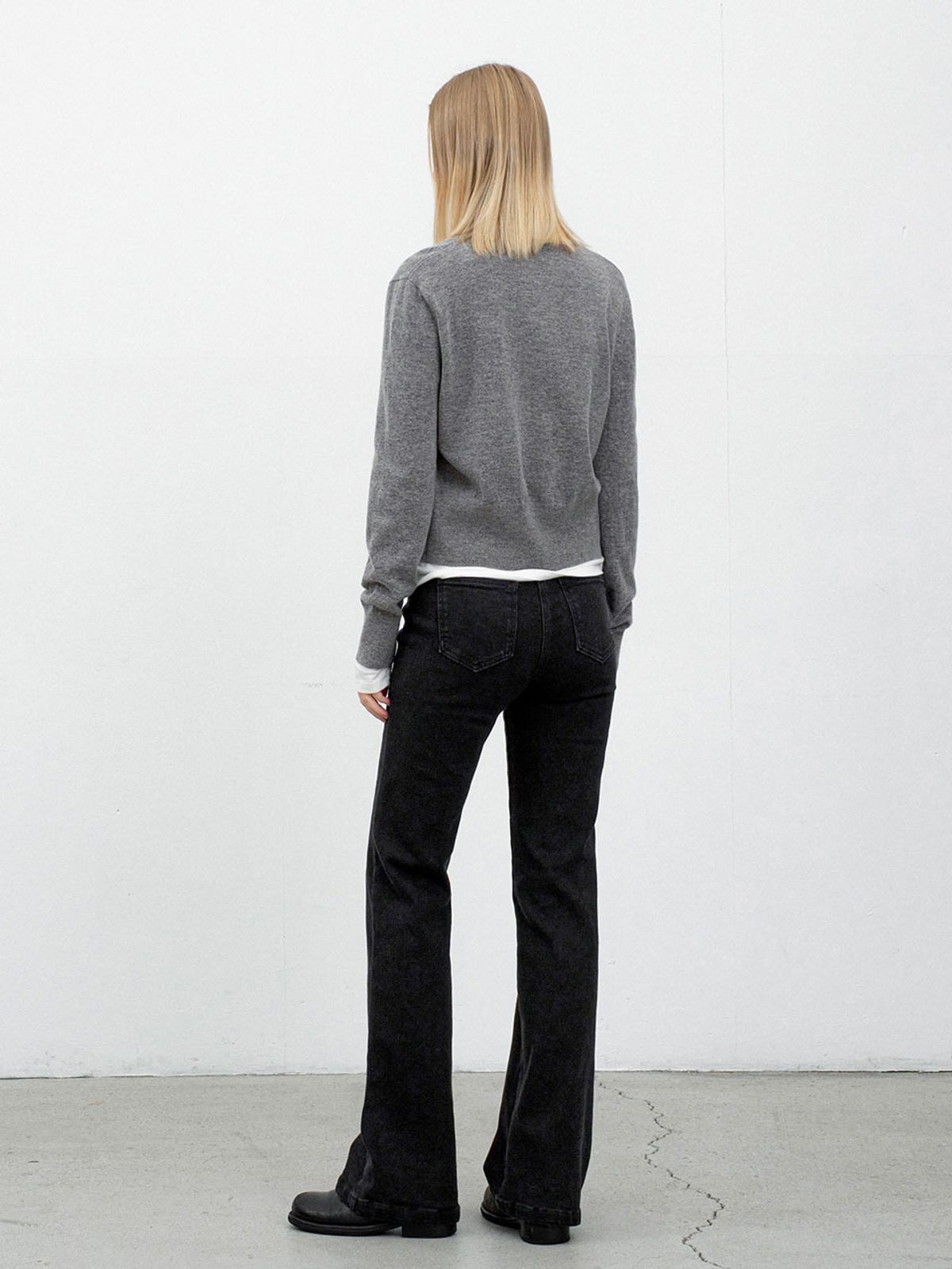 아틀리에 나인(ATELIER NAIN) (PT-5714)SLIM FIT BOOTCUT WARM DENIM PANTS