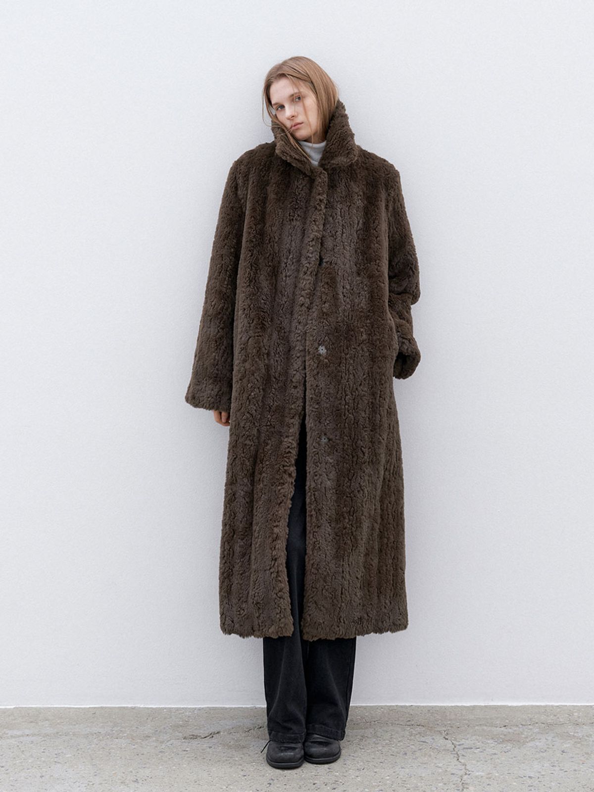 아틀리에 나인(ATELIER NAIN) (CT-1474)FLUFFY FUR MAXI COAT