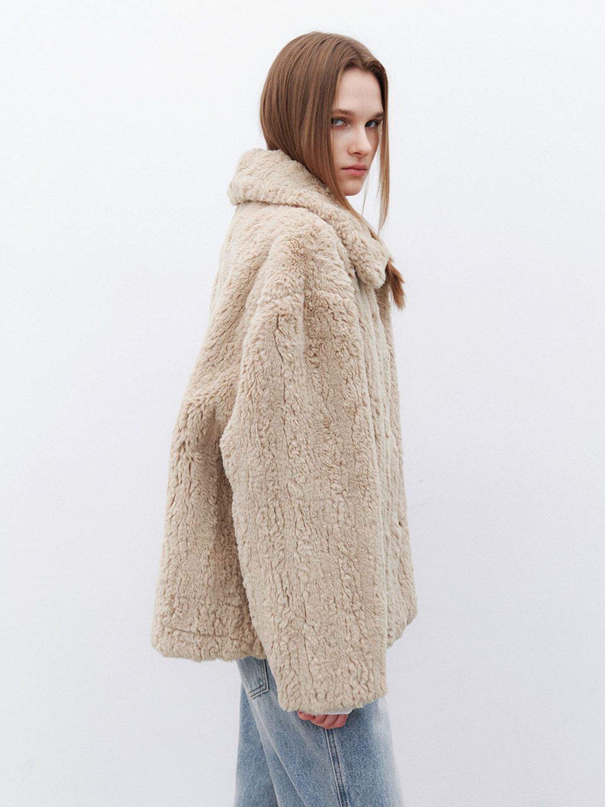 아틀리에 나인(ATELIER NAIN) (JK-3051)FLUFFY HAIRY FUR JACKET