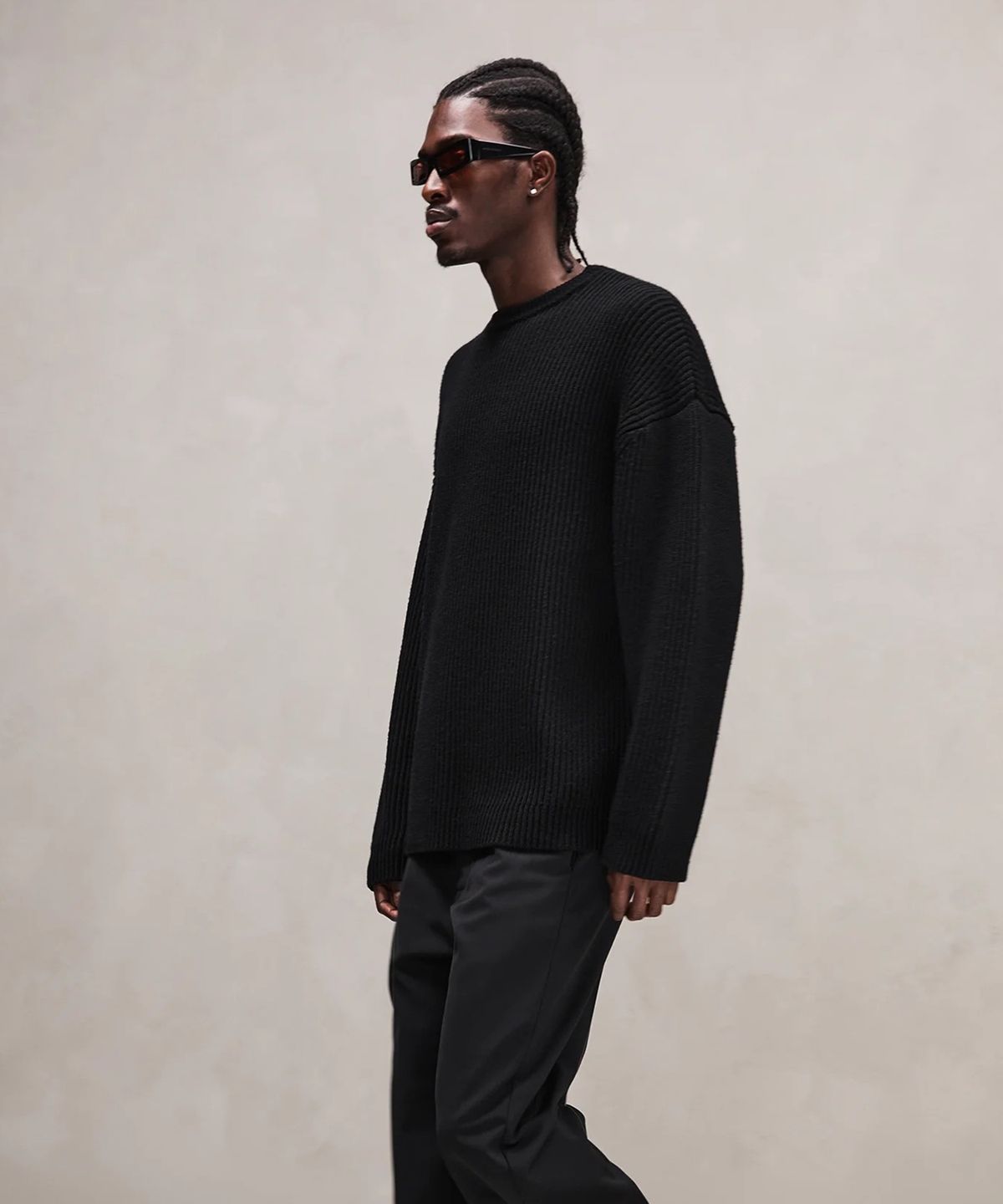 엔타이어 스튜디오(ENTIRE STUDIOS) (U) 오버사이즈 니트 크루넥 블랙 OVERSIZE KNIT CREWNECK BLACK