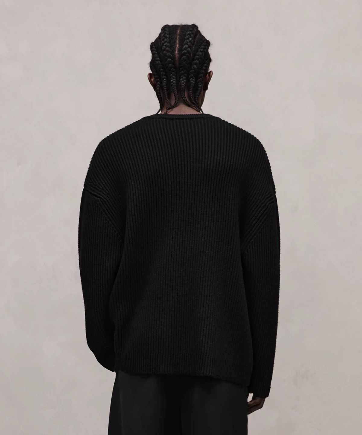엔타이어 스튜디오(ENTIRE STUDIOS) (U) 오버사이즈 니트 크루넥 블랙 OVERSIZE KNIT CREWNECK BLACK