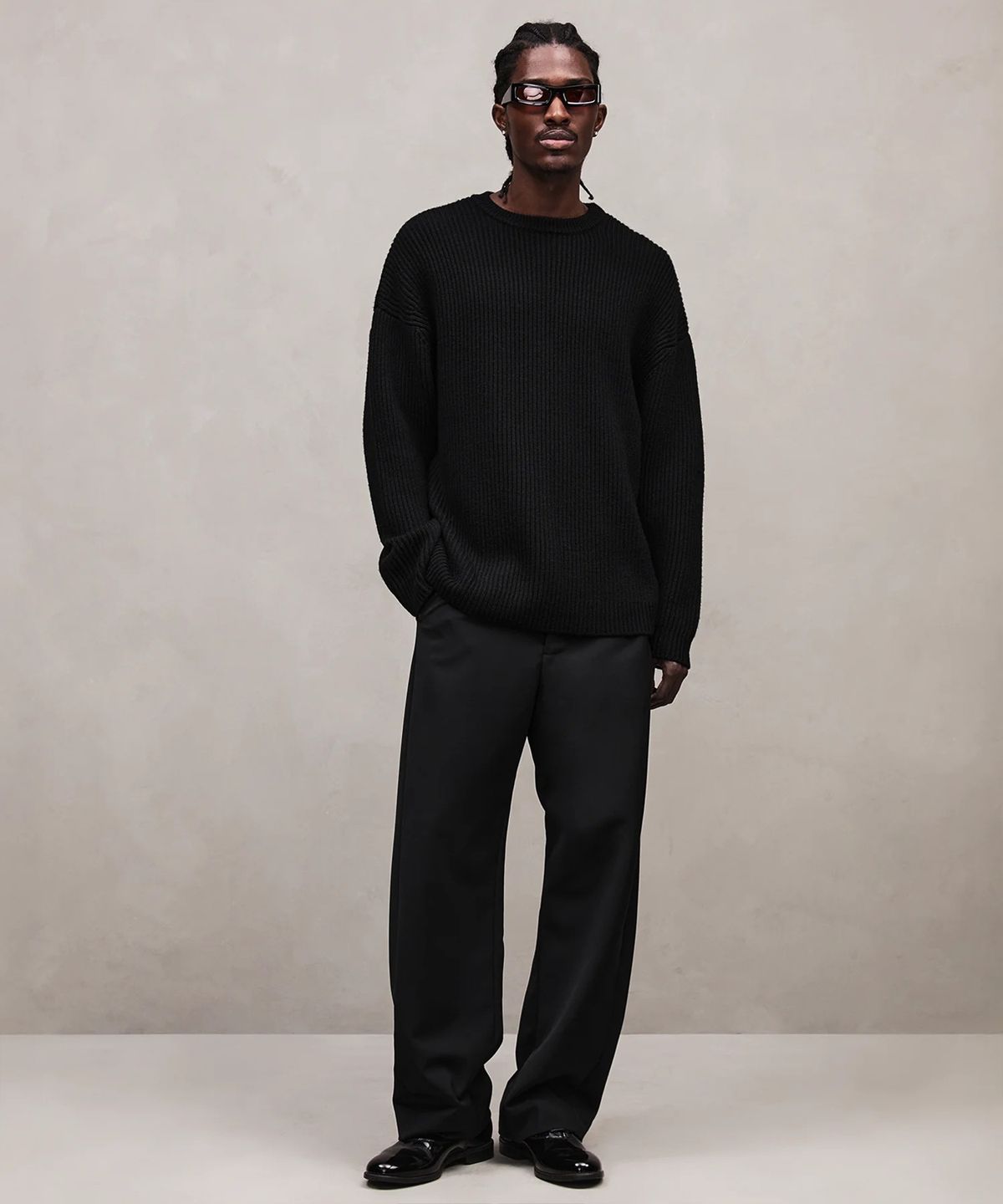 엔타이어 스튜디오(ENTIRE STUDIOS) (U) 오버사이즈 니트 크루넥 블랙 OVERSIZE KNIT CREWNECK BLACK