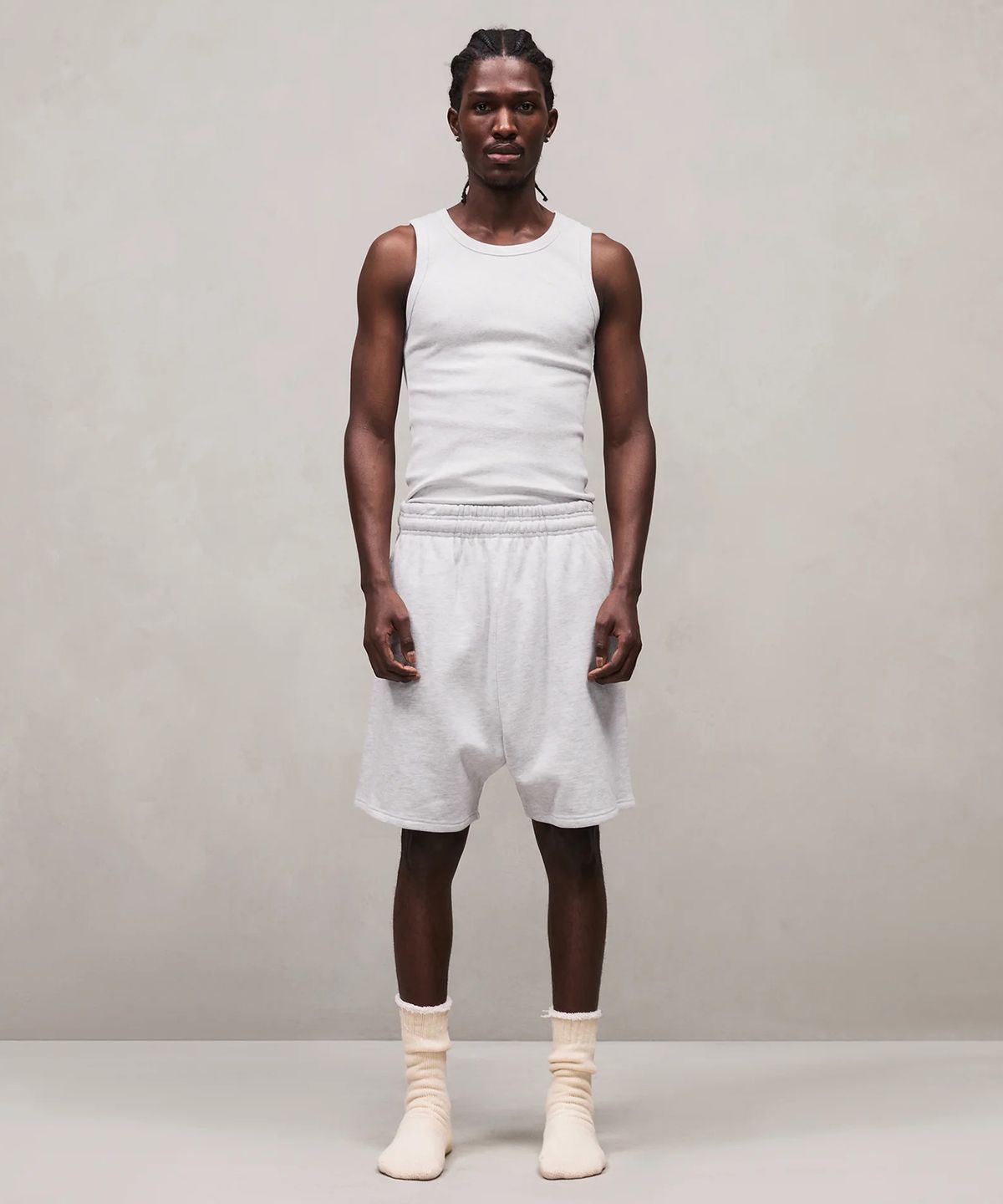 엔타이어 스튜디오(ENTIRE STUDIOS) (U) 스탠다드 스웨트 쇼츠 헤더 그레이 STANDARD SWEATSHORT HEATHER GREY