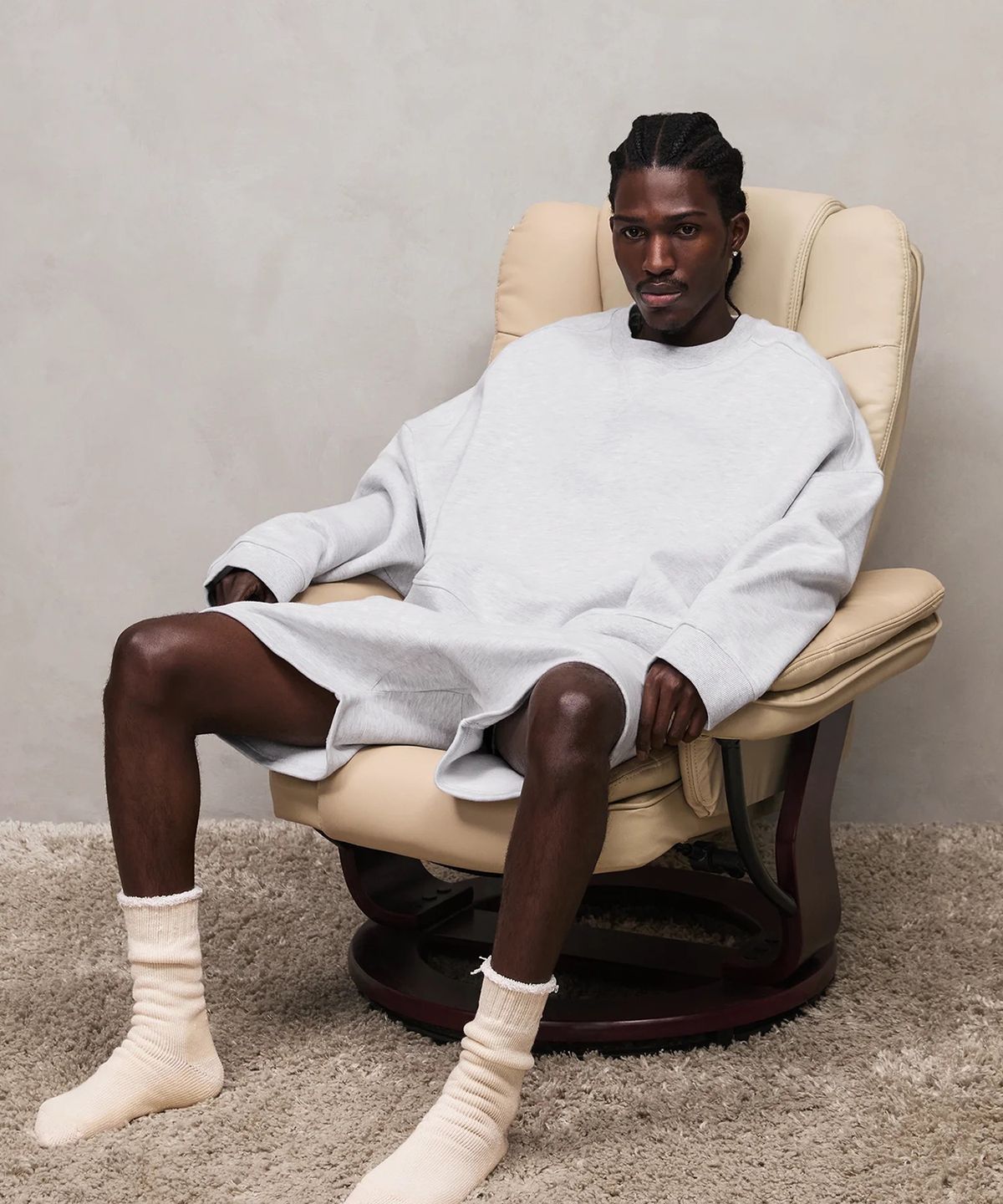 엔타이어 스튜디오(ENTIRE STUDIOS) (U) 스탠다드 스웨트 쇼츠 헤더 그레이 STANDARD SWEATSHORT HEATHER GREY