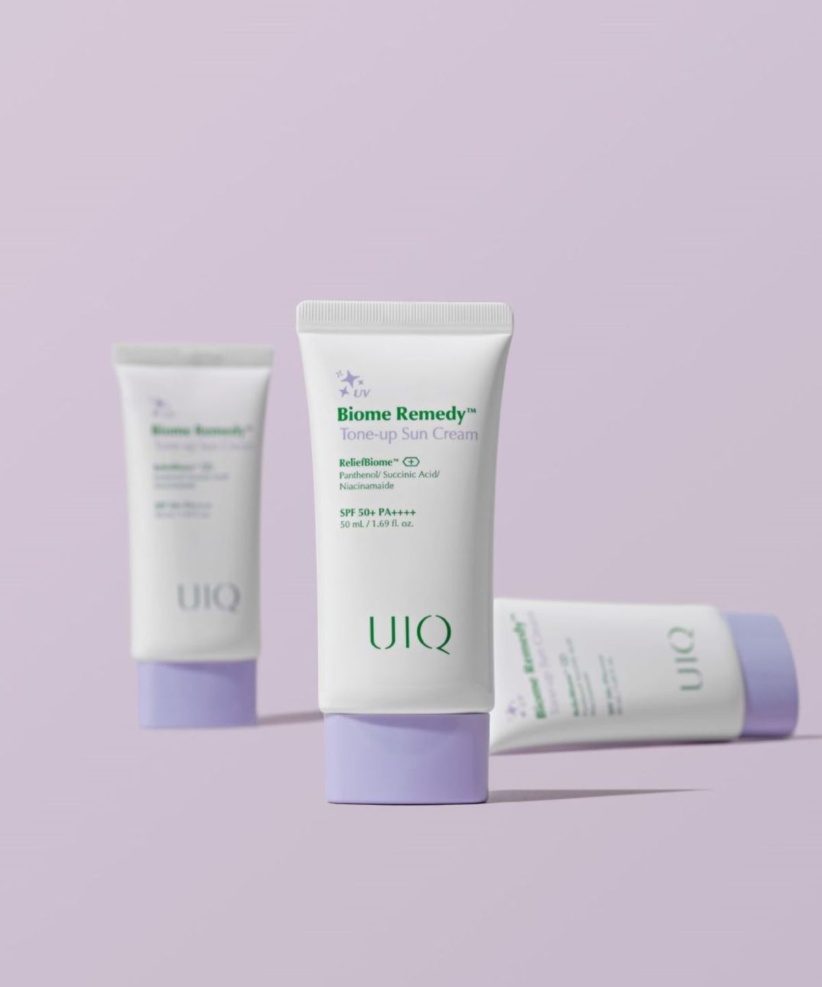 유이크(UIQ) [SET] 바이옴 레미디 미니 톤업 선쿠션 보라 + 톤업 선크림 보라 20ml 기획세트