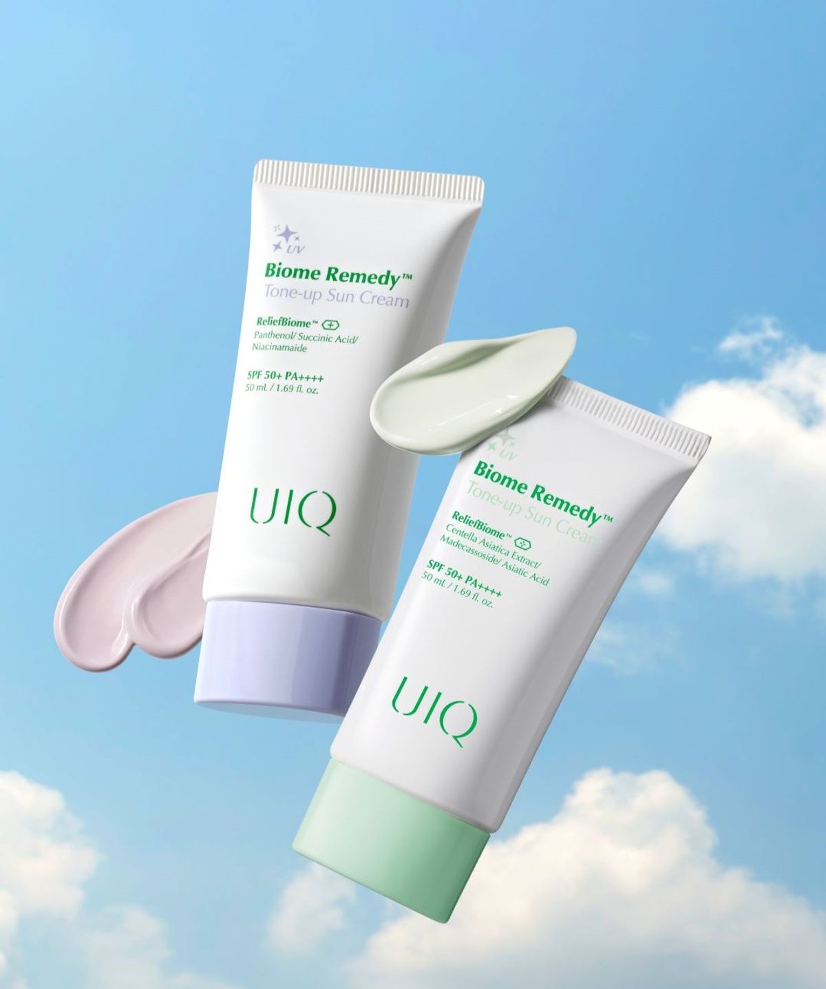 유이크(UIQ) [SET] 바이옴 레미디 톤업 선크림 보라 50ml + 그린 50ml 기획세트