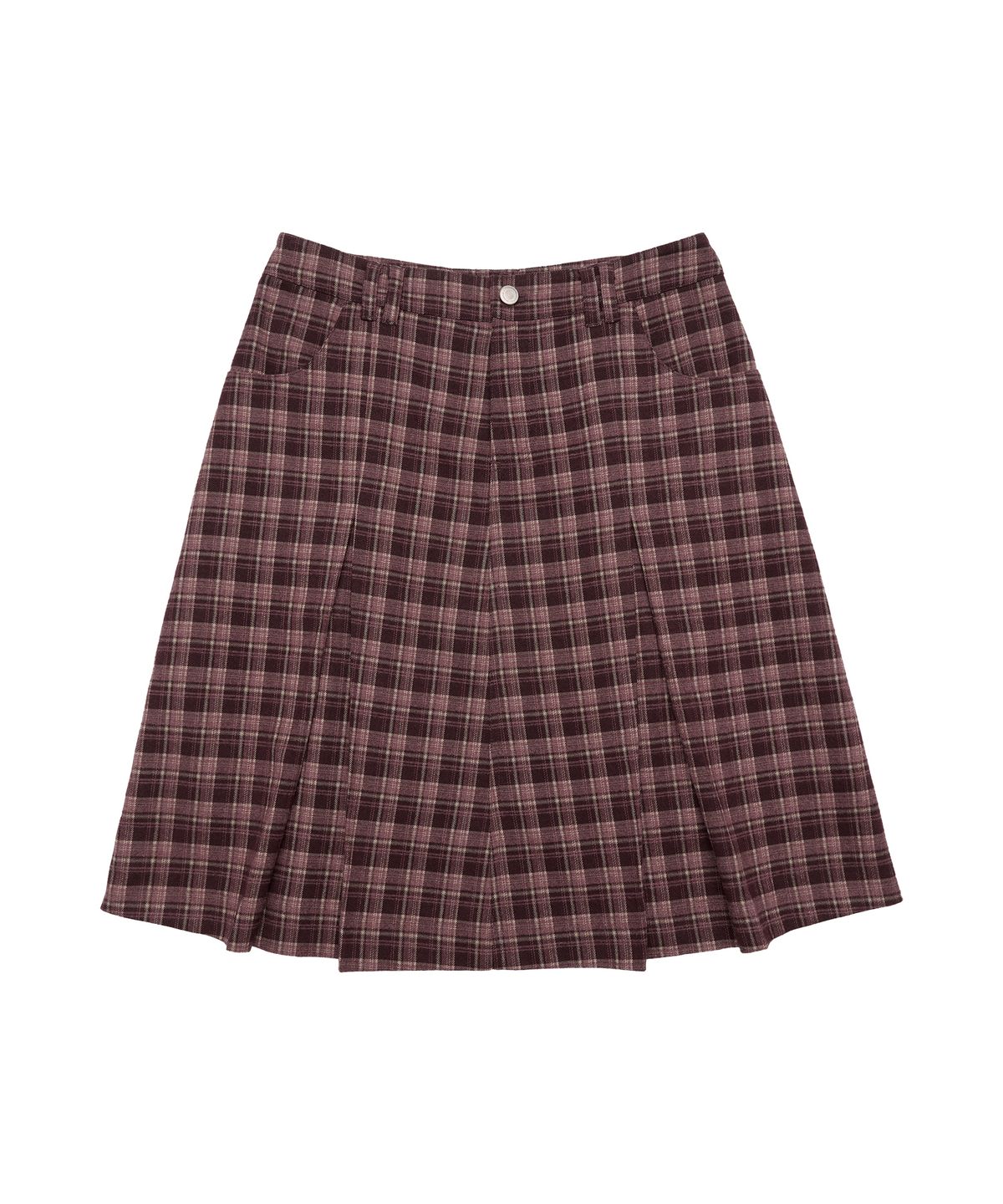 아메스 월드와이드(AMES-WORLDWIDE) CHECK PLEATS MIDI SKIRT PINK