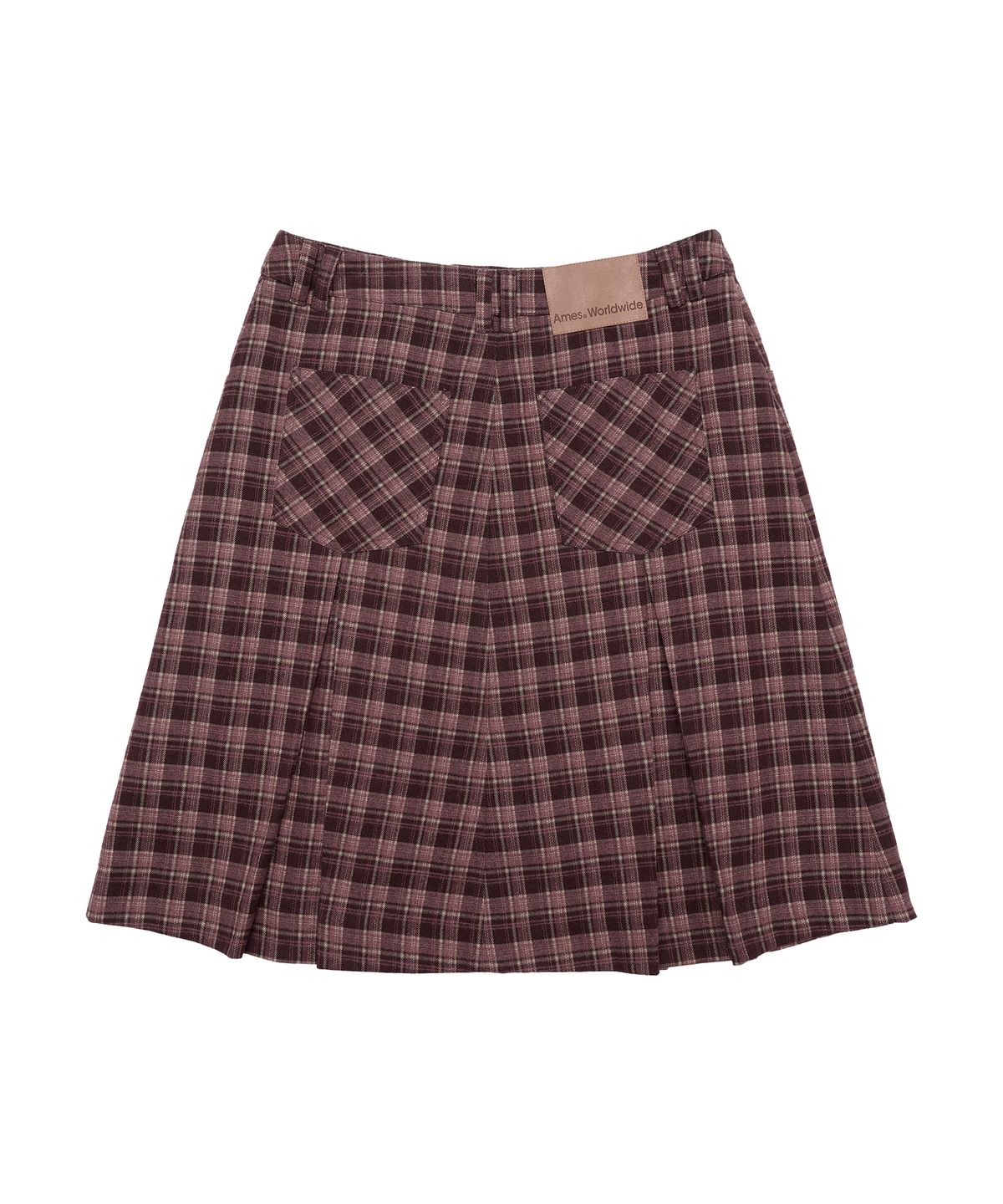 아메스 월드와이드(AMES-WORLDWIDE) CHECK PLEATS MIDI SKIRT PINK