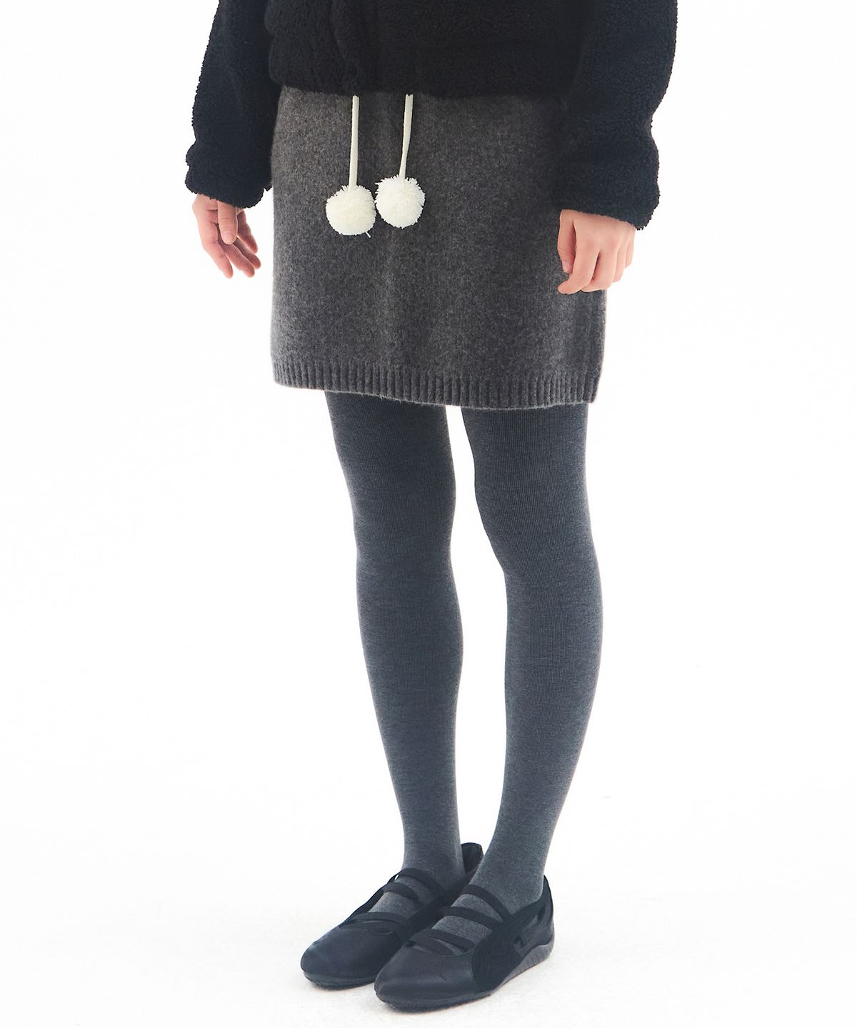아메스 월드와이드(AMES-WORLDWIDE) KNIT MINI SKIRT CHARCOAL