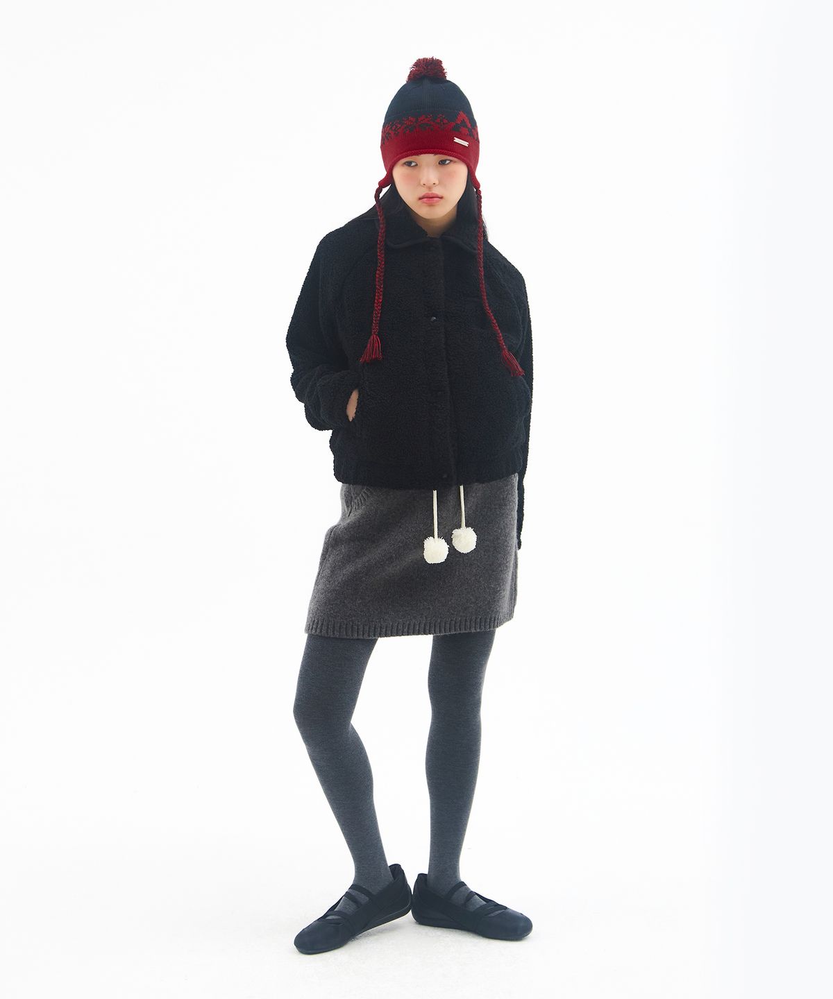 아메스 월드와이드(AMES-WORLDWIDE) KNIT MINI SKIRT CHARCOAL