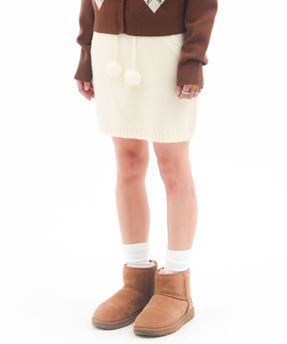 아메스 월드와이드(AMES-WORLDWIDE) KNIT MINI SKIRT CREAM