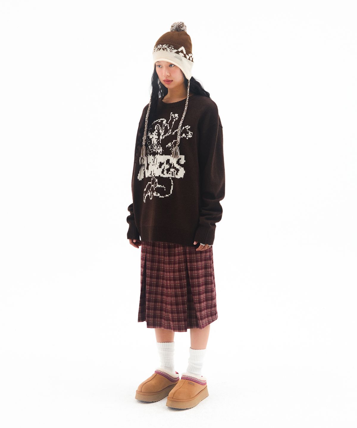 아메스 월드와이드(AMES-WORLDWIDE) ANGEL GRAPHIC KNIT BROWN