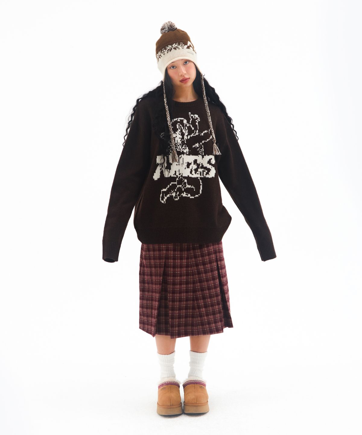 아메스 월드와이드(AMES-WORLDWIDE) ANGEL GRAPHIC KNIT BROWN