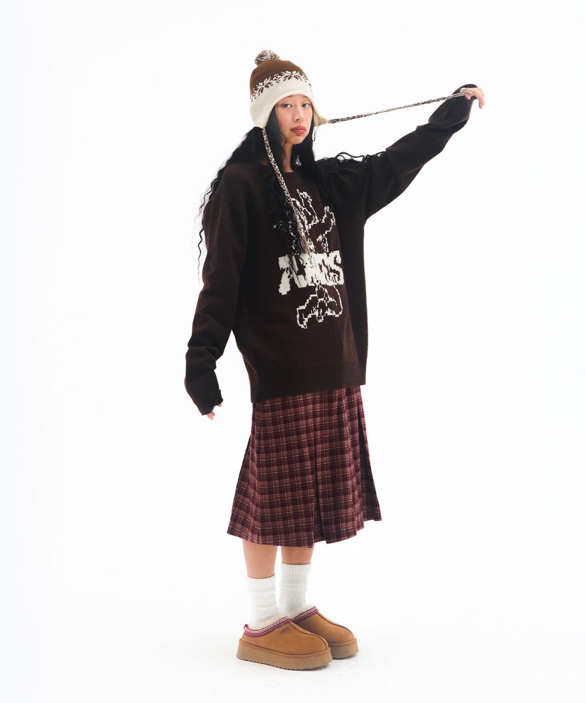 아메스 월드와이드(AMES-WORLDWIDE) ANGEL GRAPHIC KNIT BROWN
