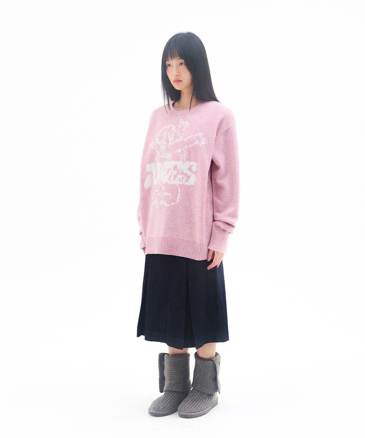 아메스 월드와이드(AMES-WORLDWIDE) ANGEL GRAPHIC KNIT PINK