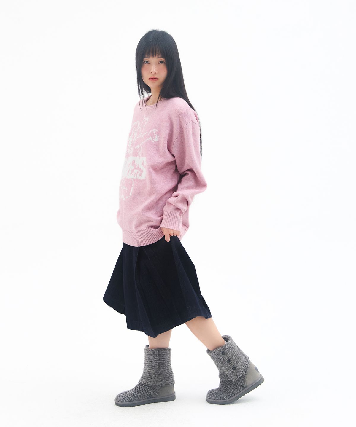 아메스 월드와이드(AMES-WORLDWIDE) ANGEL GRAPHIC KNIT PINK