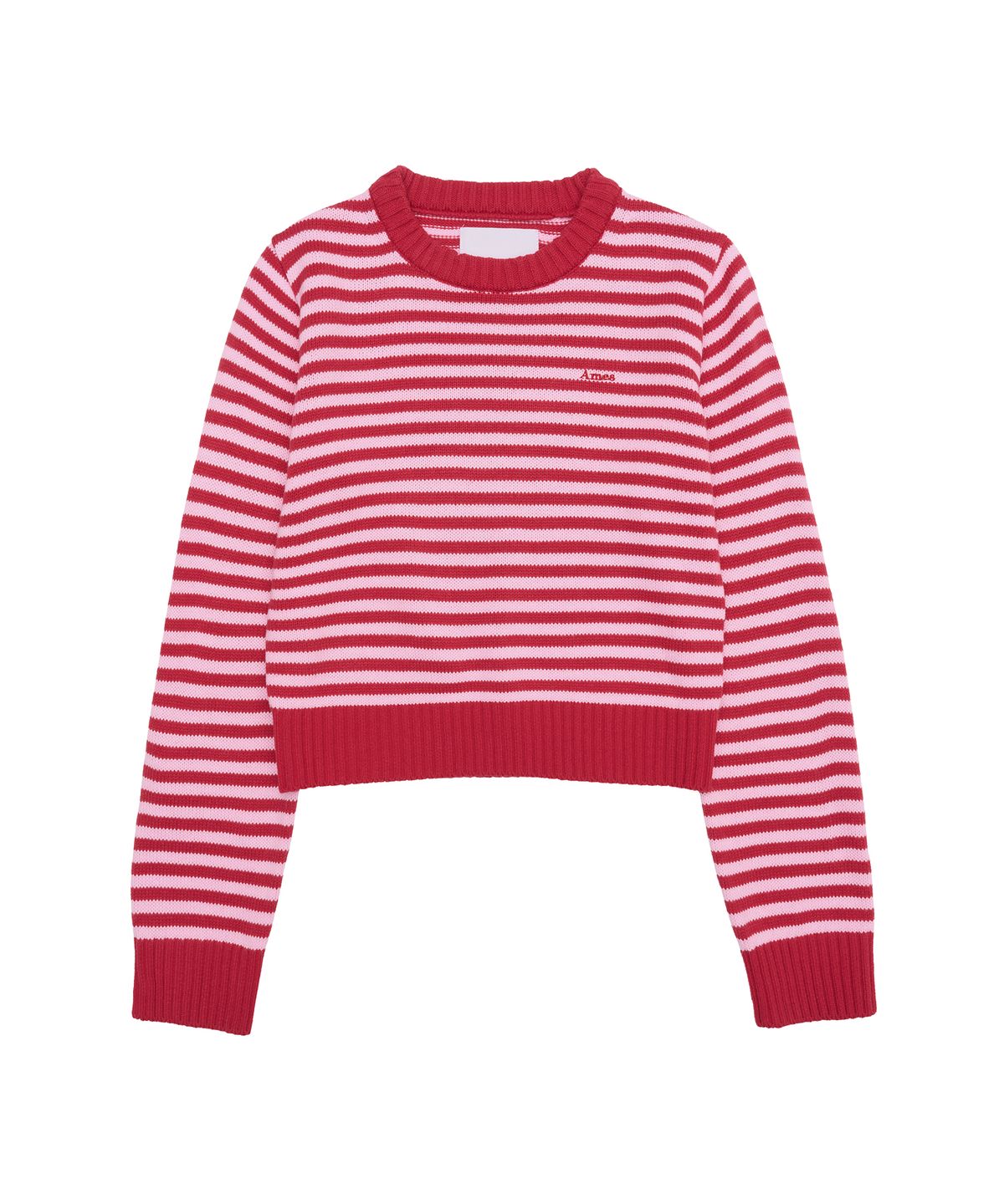 아메스 월드와이드(AMES-WORLDWIDE) BASIC SMALL LOGO STRIPE KNIT RED