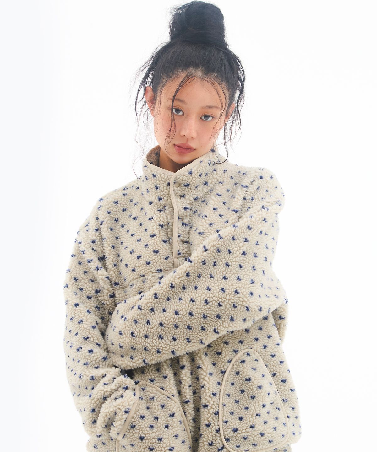 아메스 월드와이드(AMES-WORLDWIDE) FLEECE ANORAK BEIGE