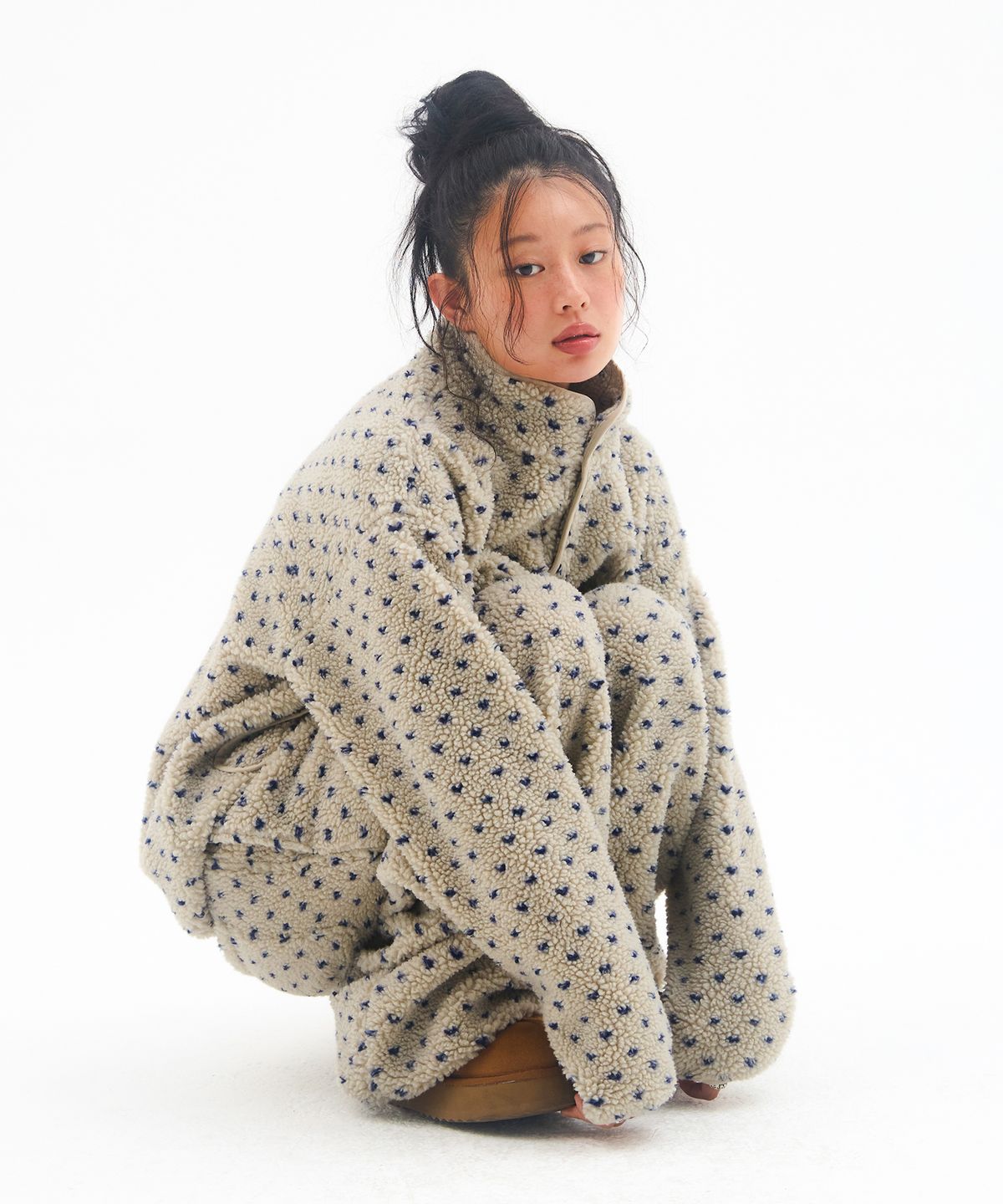 아메스 월드와이드(AMES-WORLDWIDE) FLEECE ANORAK BEIGE