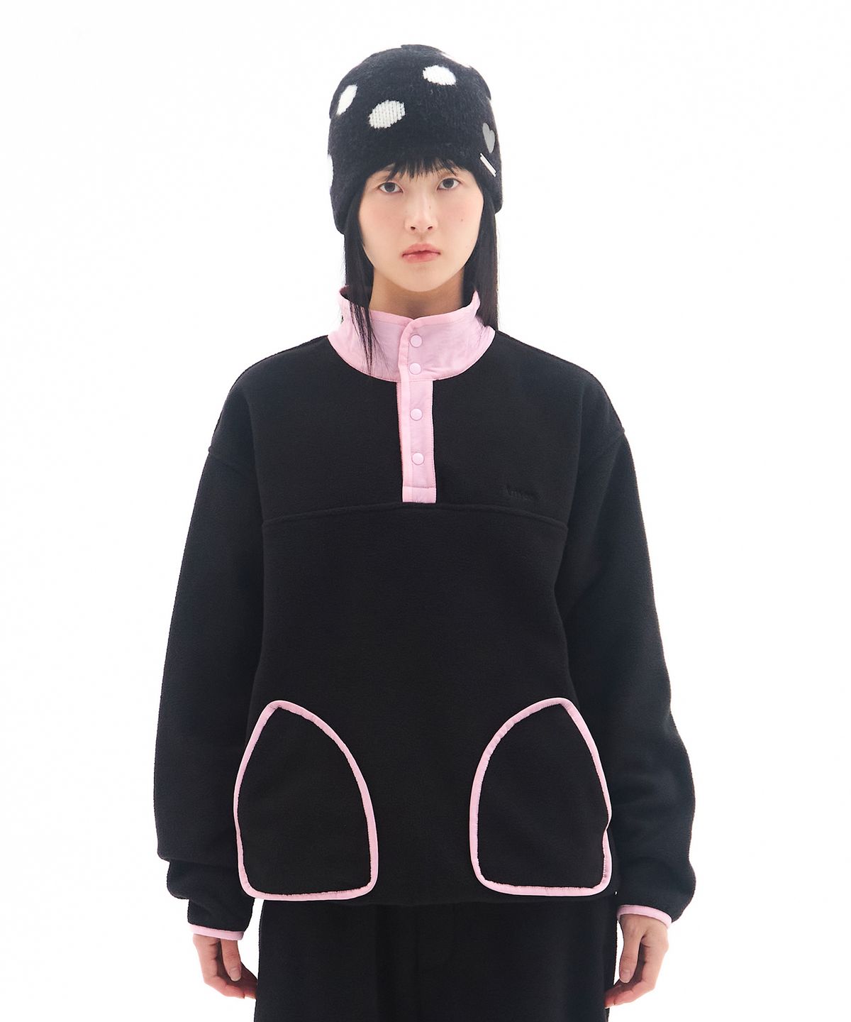 아메스 월드와이드(AMES-WORLDWIDE) FLEECE ANORAK BLACK