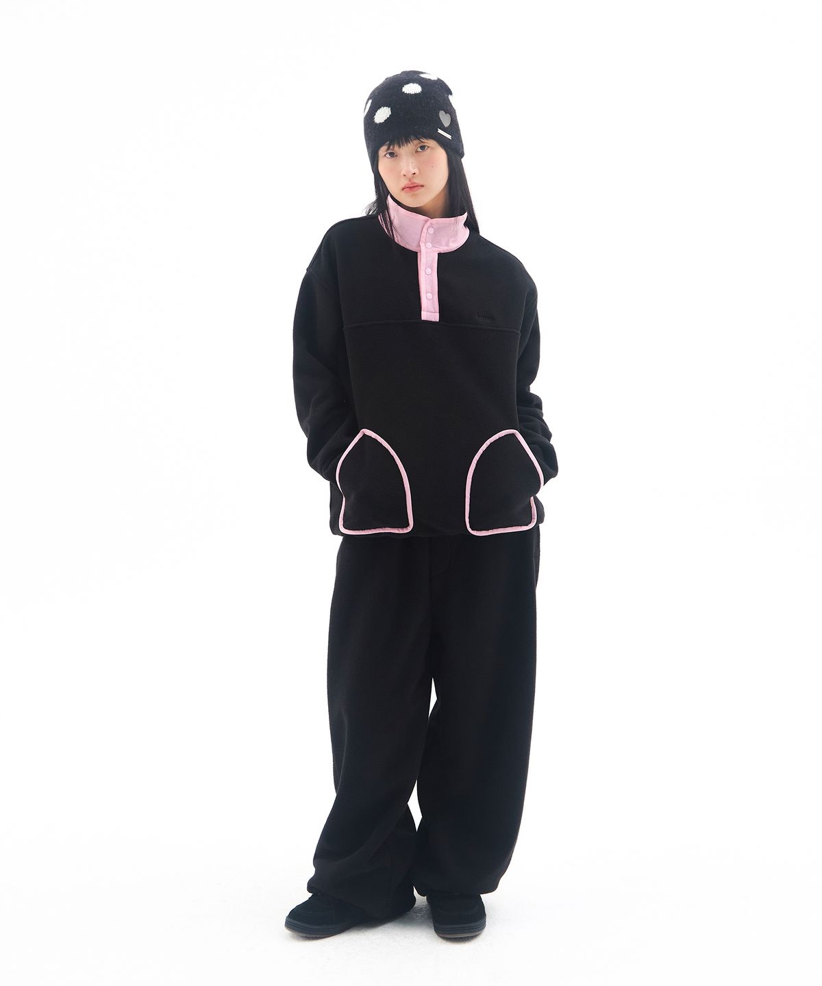 아메스 월드와이드(AMES-WORLDWIDE) FLEECE ANORAK BLACK