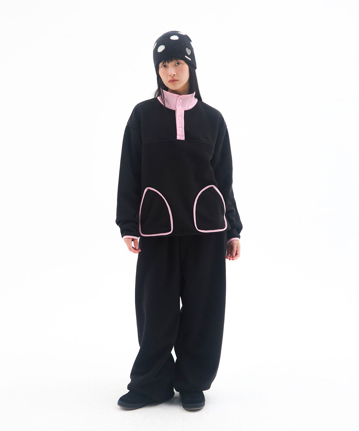 아메스 월드와이드(AMES-WORLDWIDE) FLEECE ANORAK BLACK