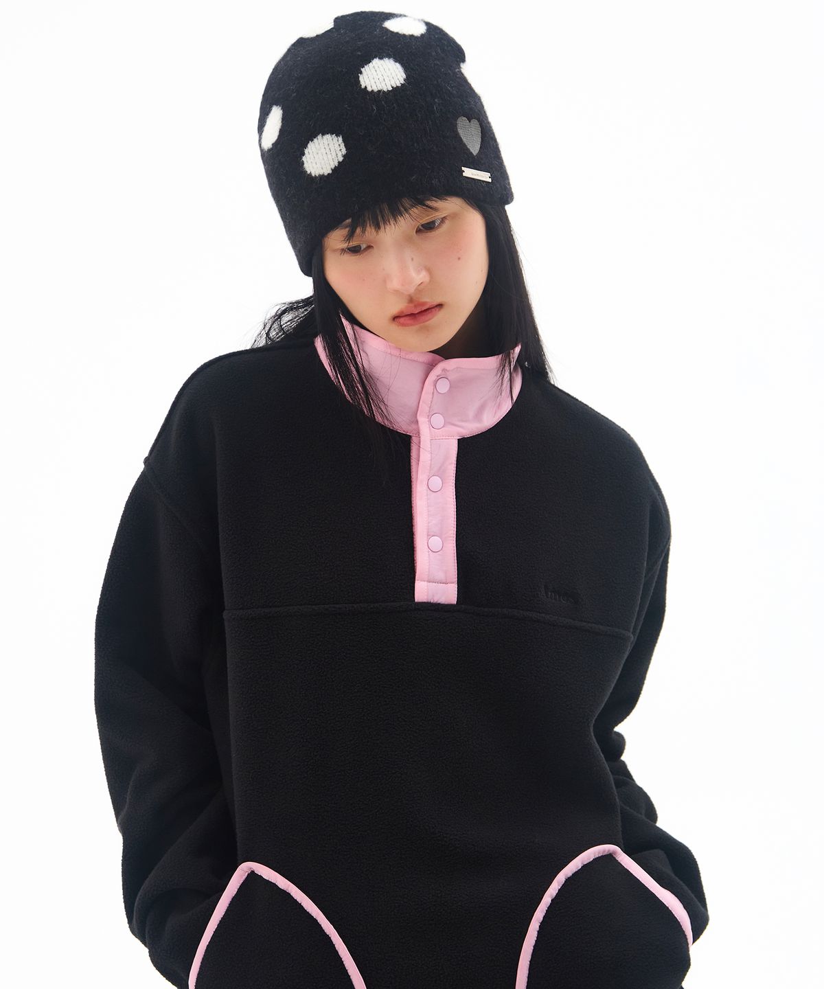 아메스 월드와이드(AMES-WORLDWIDE) FLEECE ANORAK BLACK