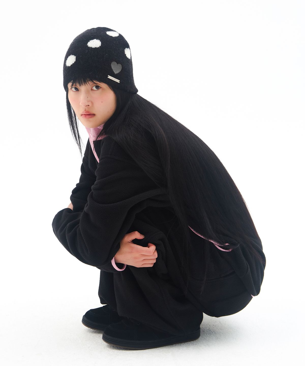 아메스 월드와이드(AMES-WORLDWIDE) FLEECE ANORAK BLACK