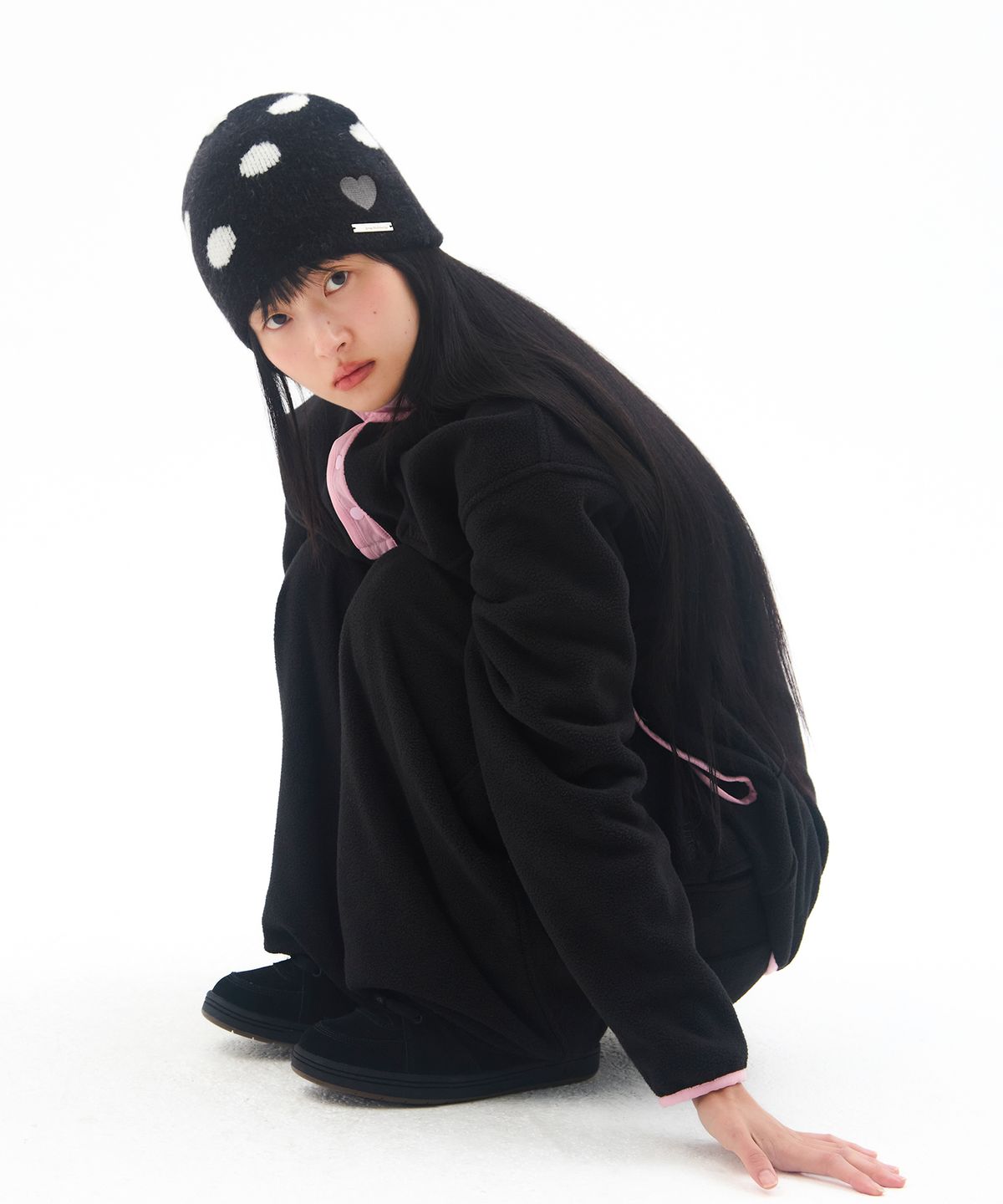 아메스 월드와이드(AMES-WORLDWIDE) FLEECE ANORAK BLACK