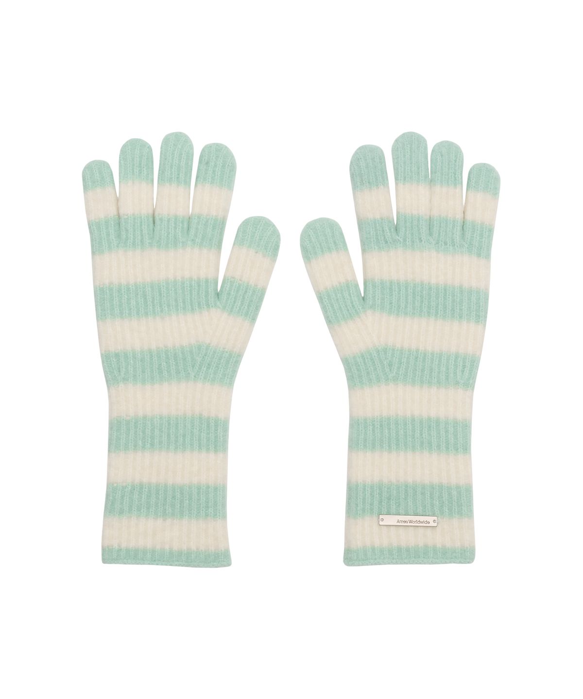 아메스 월드와이드(AMES-WORLDWIDE) HAIRY STRIPE GLOVES & BEANIE SET MINT