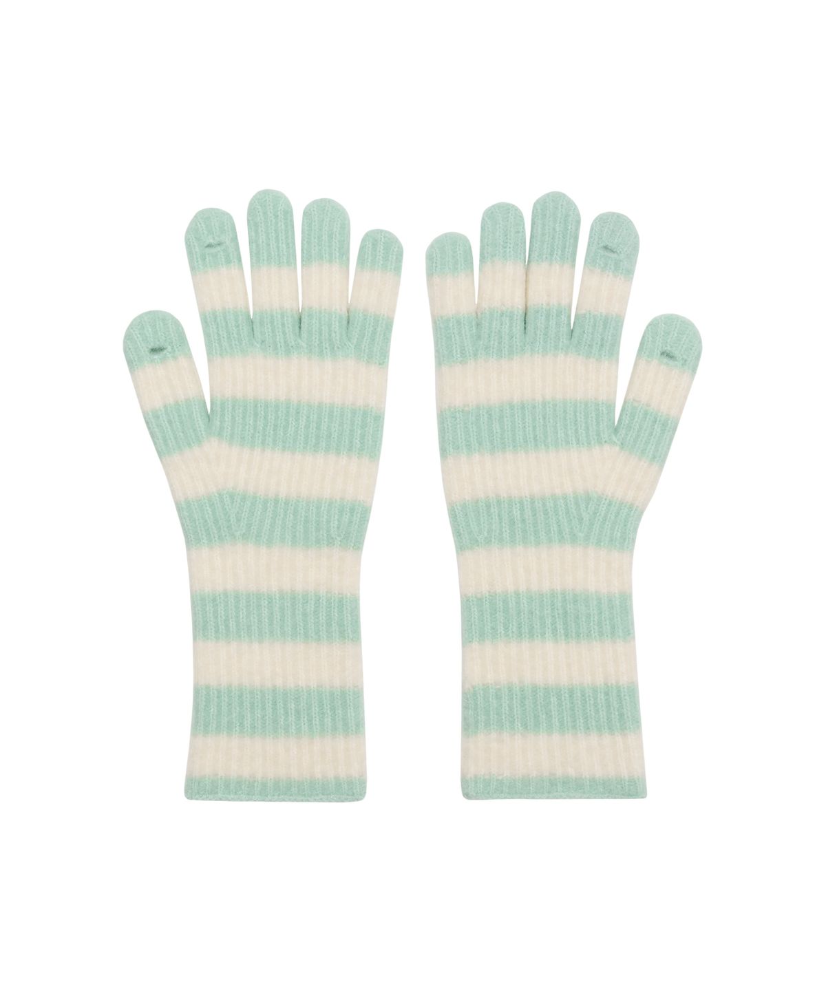 아메스 월드와이드(AMES-WORLDWIDE) HAIRY STRIPE GLOVES & BEANIE SET MINT