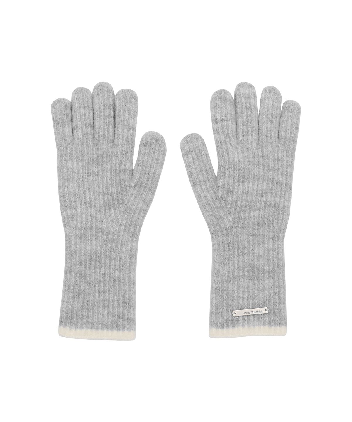 아메스 월드와이드(AMES-WORLDWIDE) HAIRY STRIPE GLOVES & BEANIE SET GREY
