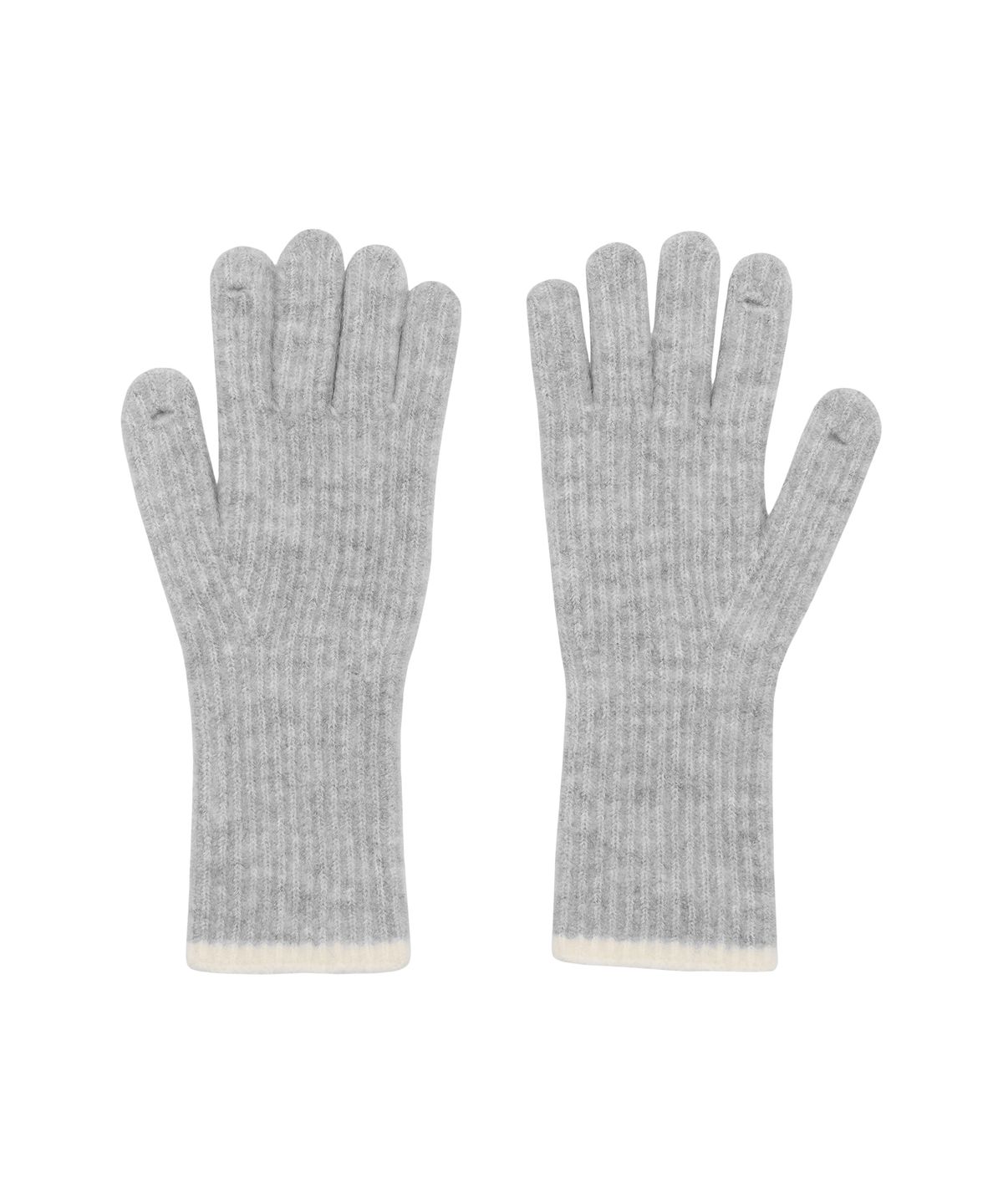 아메스 월드와이드(AMES-WORLDWIDE) HAIRY STRIPE GLOVES & BEANIE SET GREY