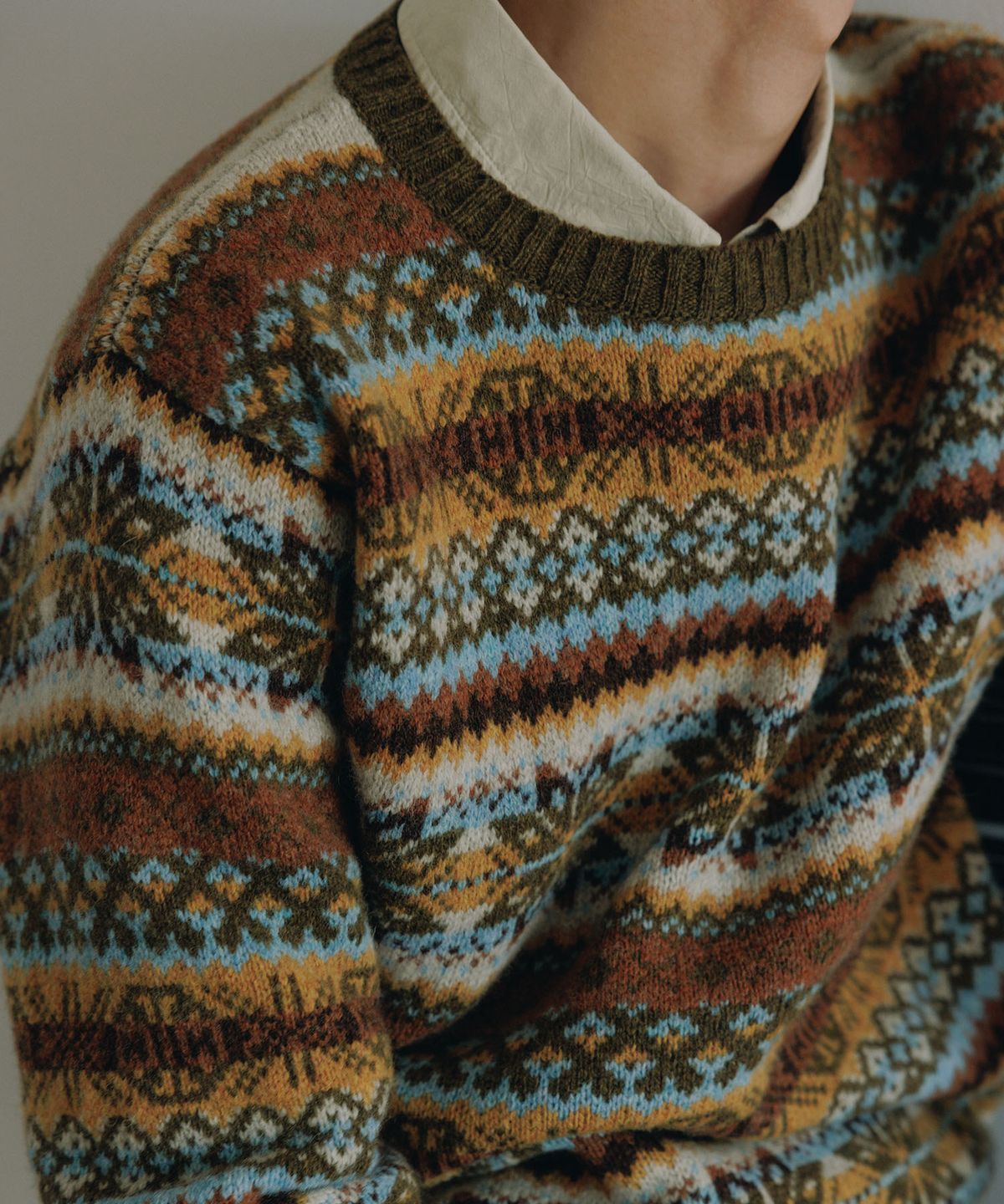 블랭크룸(BLANKROOM) ALL OVER FAIRISLE SWEATER_MORLAND