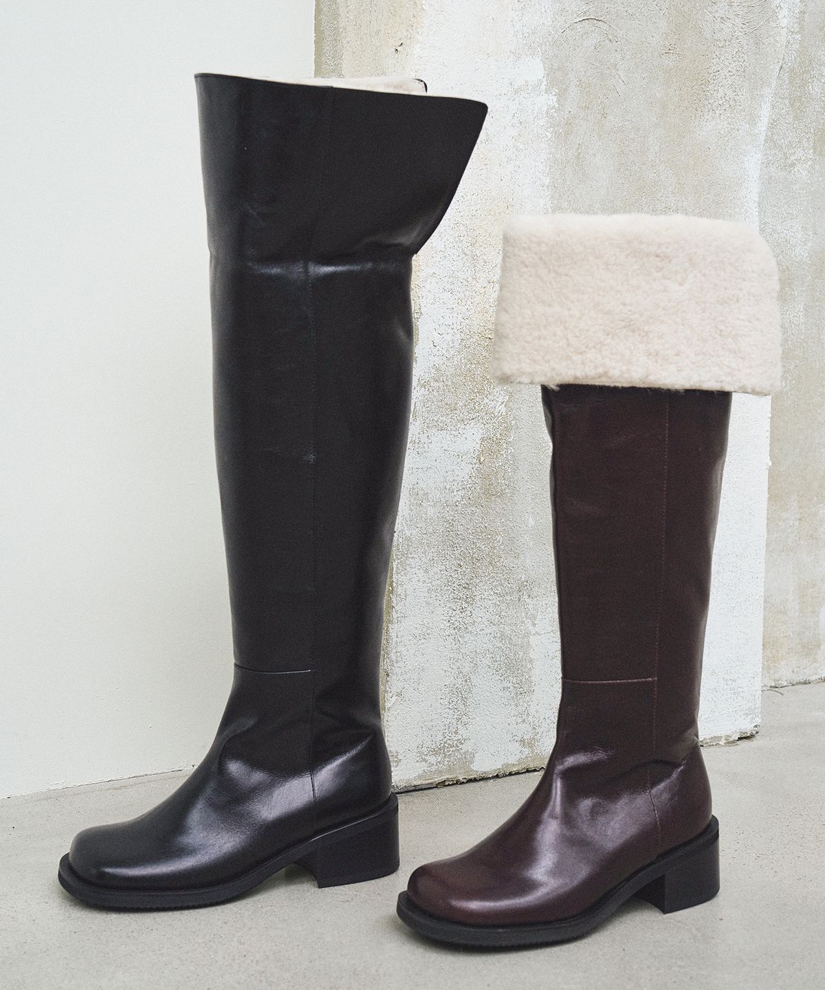 트윗비피(TWVP) Re Fei Knee-High Shearling Boots (2Color) 리페이 니하이 시어링부츠 25SF73