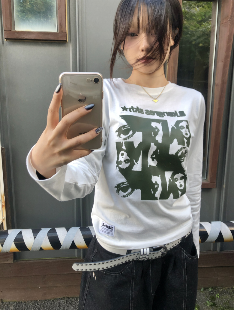 MUSINSA公式 | SEW-B セミクロップカキ8長袖Tシャツ