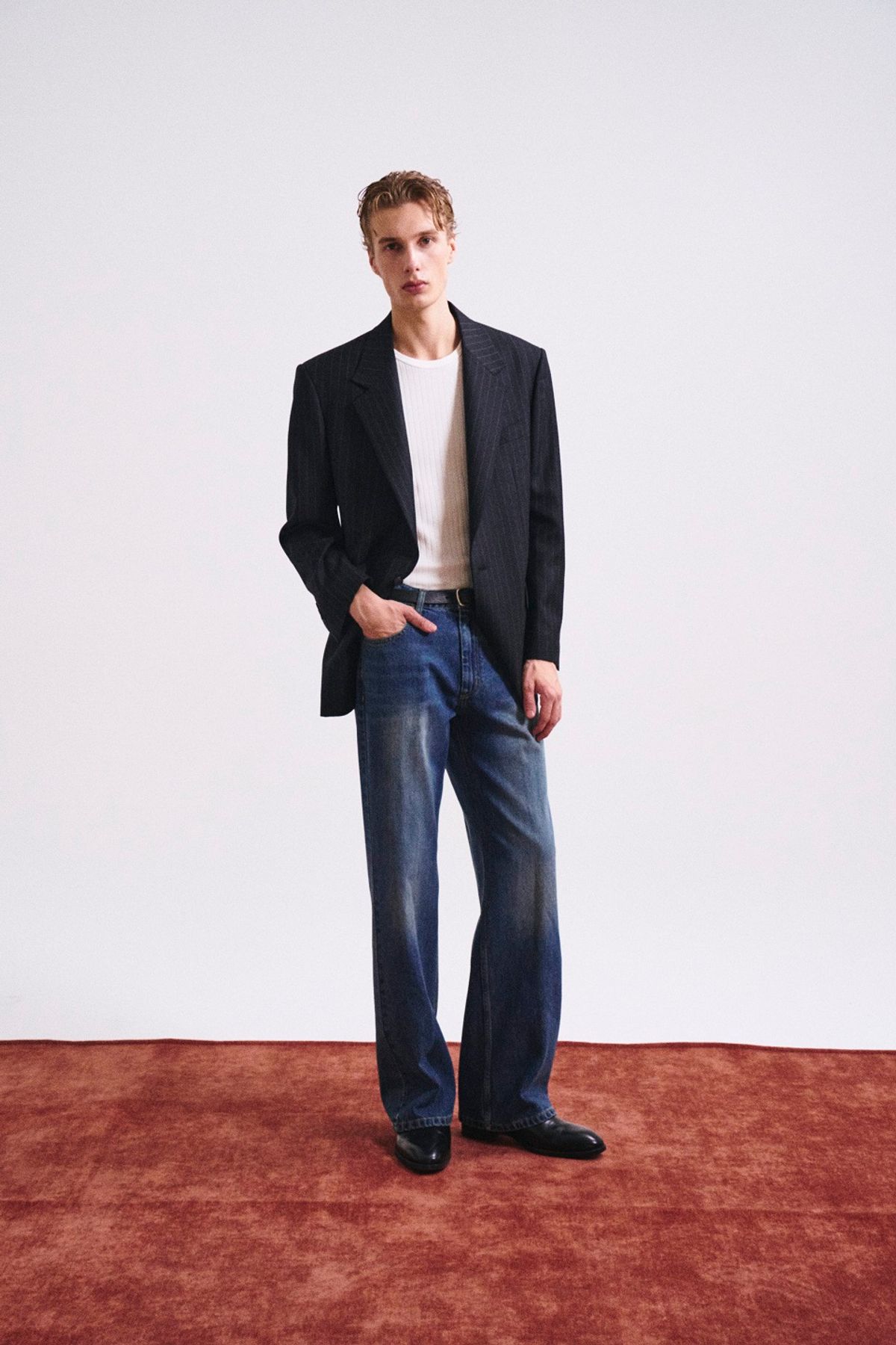 페크(PEQ) WASHED DENIM JEANS (BLUE)