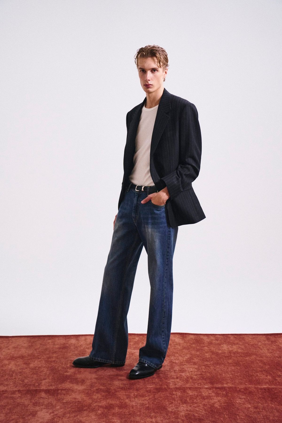 페크(PEQ) WASHED DENIM JEANS (BLUE)