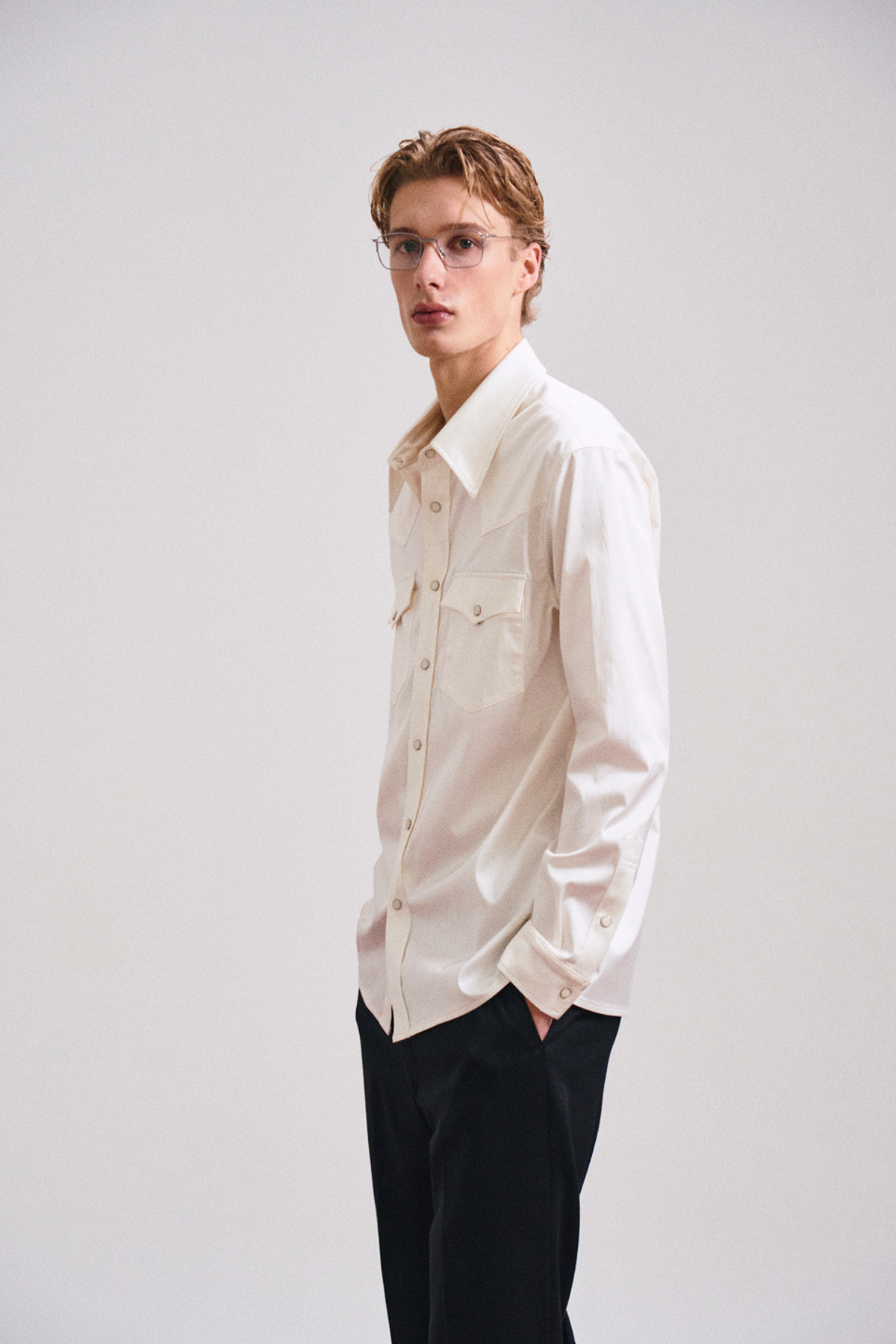페크(PEQ) RAYON WESTERN SHIRT (WHITE)