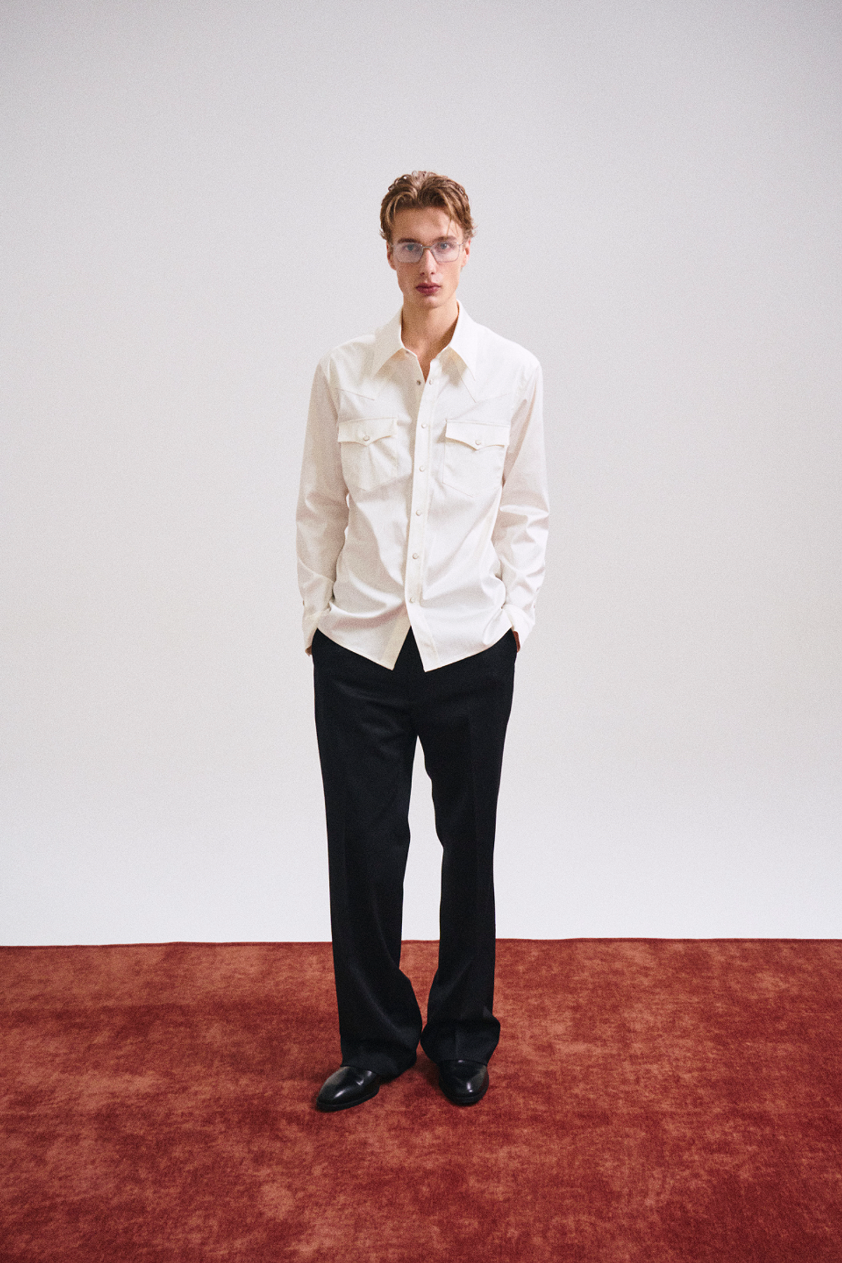 페크(PEQ) RAYON WESTERN SHIRT (WHITE)