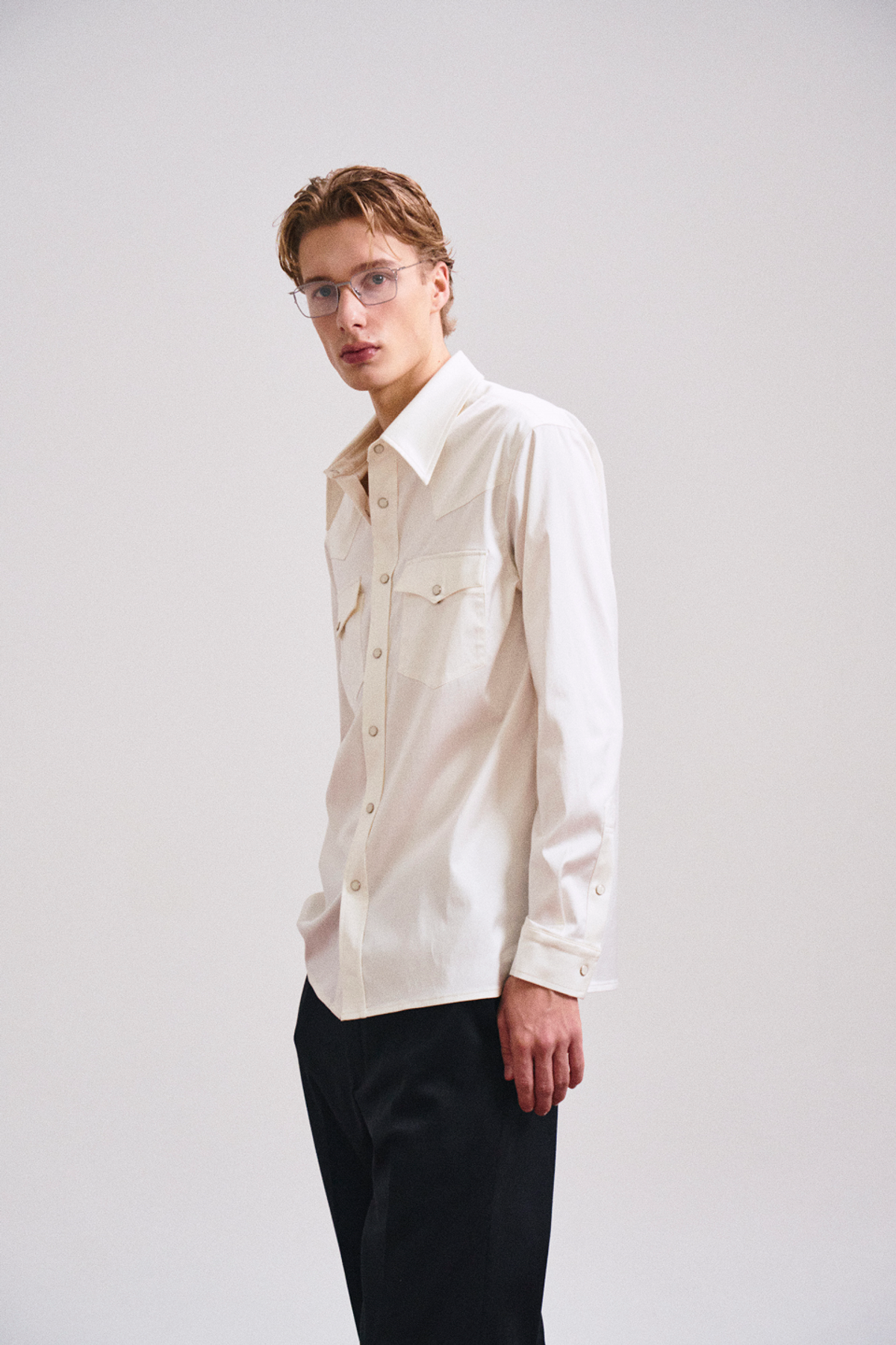 페크(PEQ) RAYON WESTERN SHIRT (WHITE)