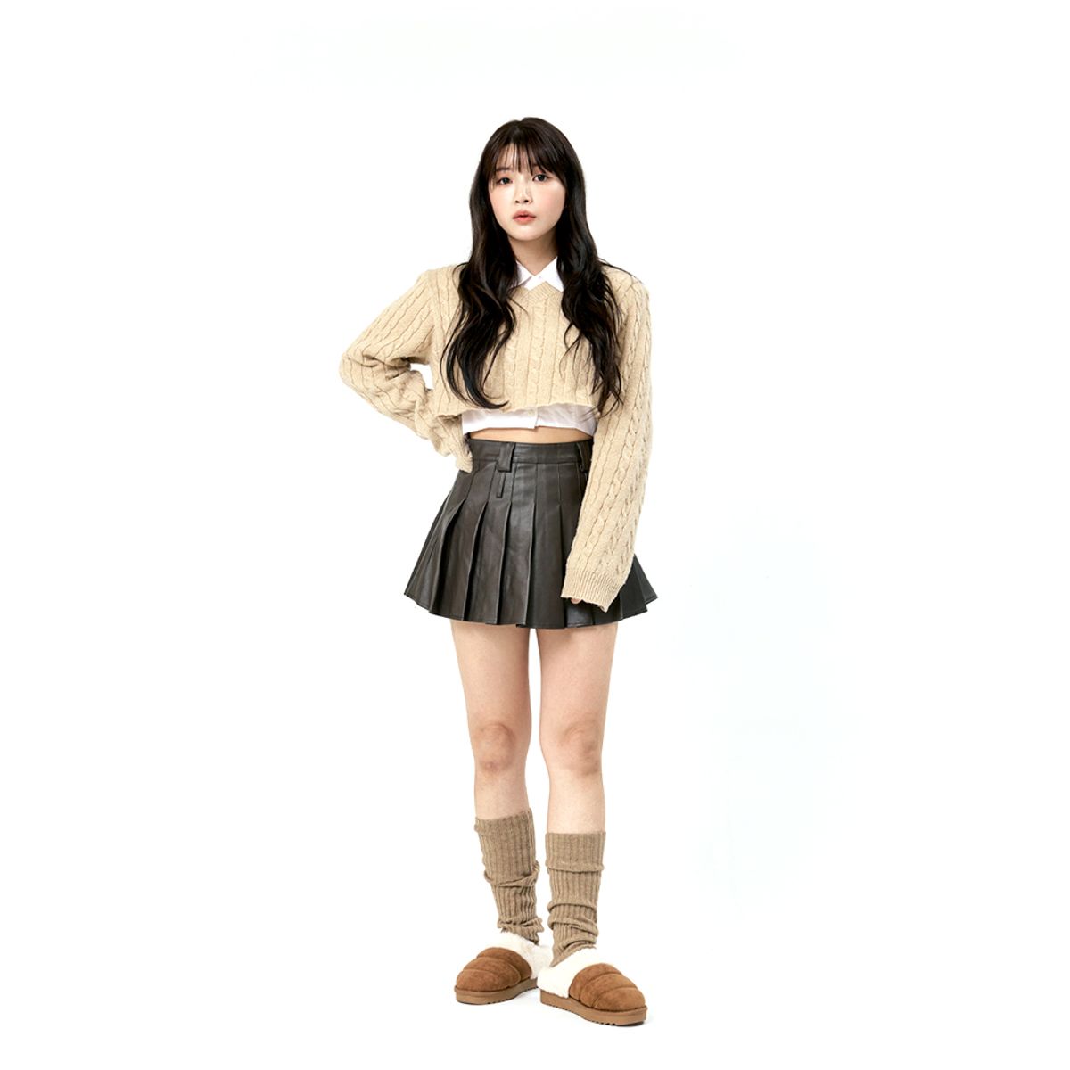 갭(GAP) 키치 웜 슬리퍼 브라운