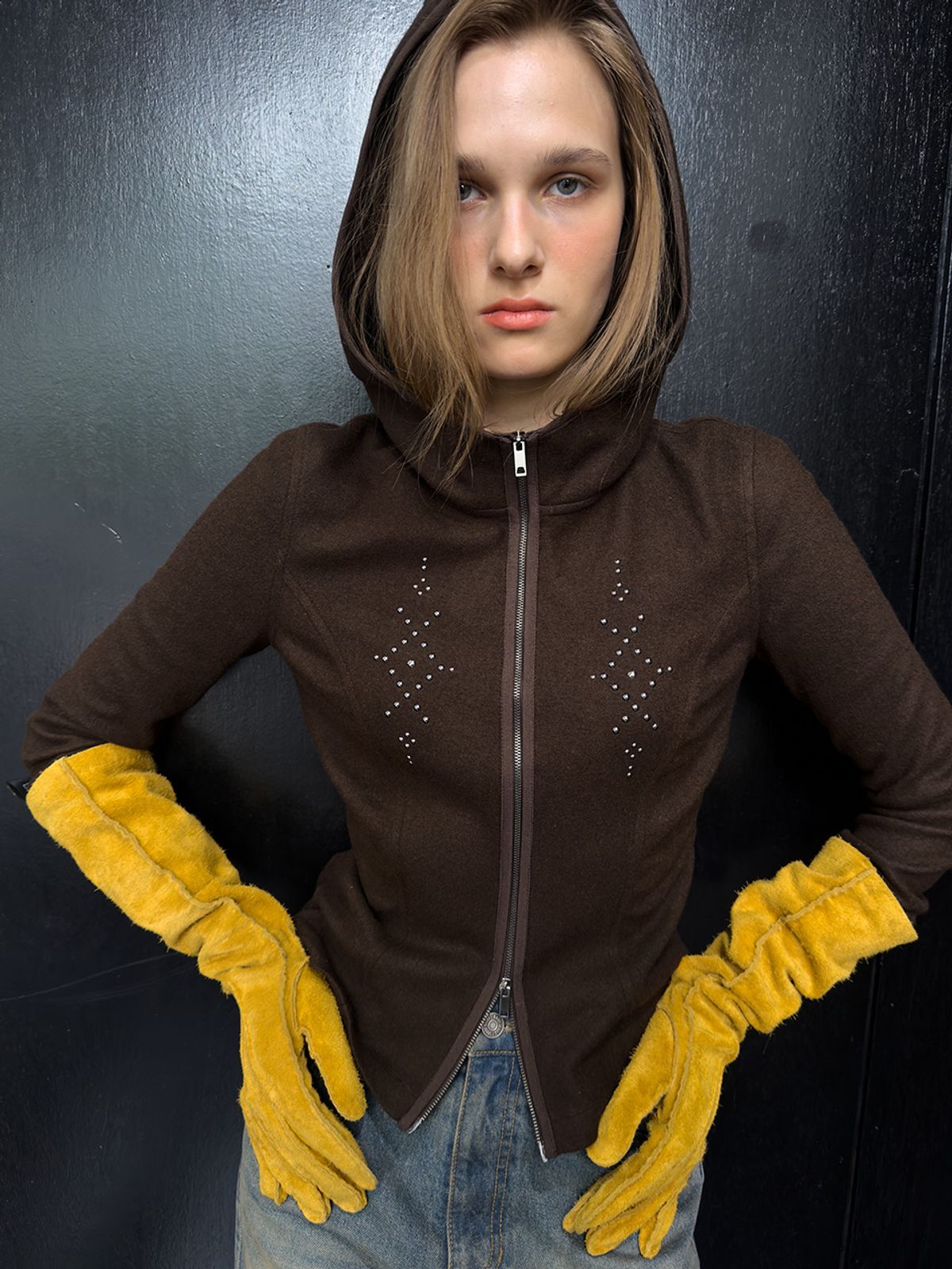 레이브(RAIVE) Studded Hood Jumper VW5WM245_2color