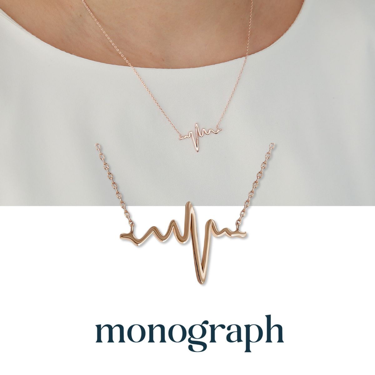 모노그래프(MONOGRAPH) 하트비트 목걸이 MGNL0354 14K Gold Plated