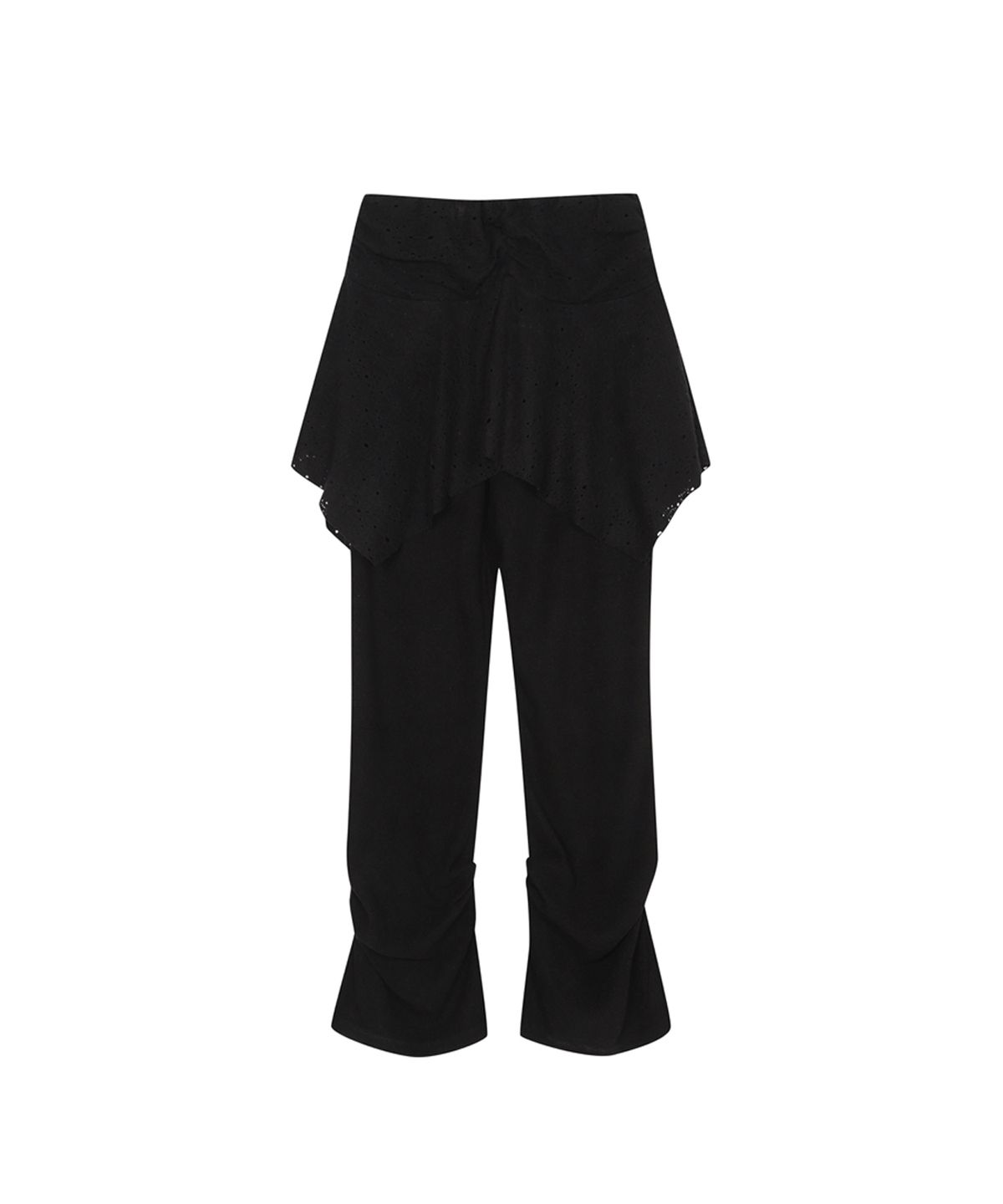 쓰리투에이티(THREE TO EIGHTY) PIN-TUCK BOOTCUT SKRIT PANTS BLACK