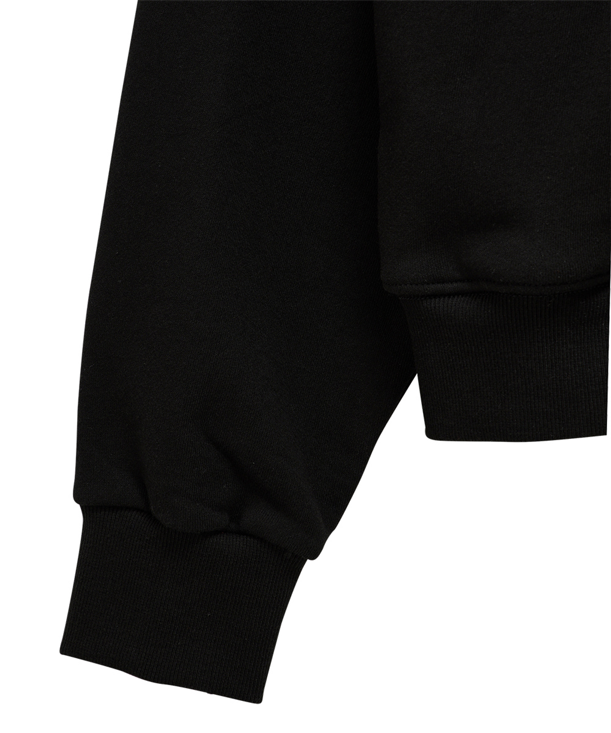 단델(DANDEL) DD type applique hoodie zip-up (BLACK)