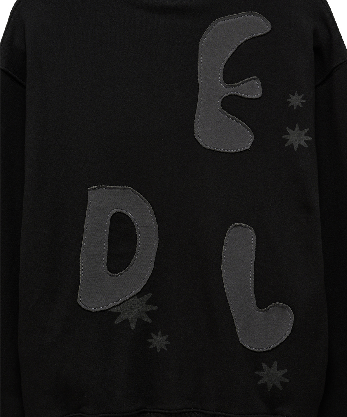 단델(DANDEL) DD type applique hoodie zip-up (BLACK)